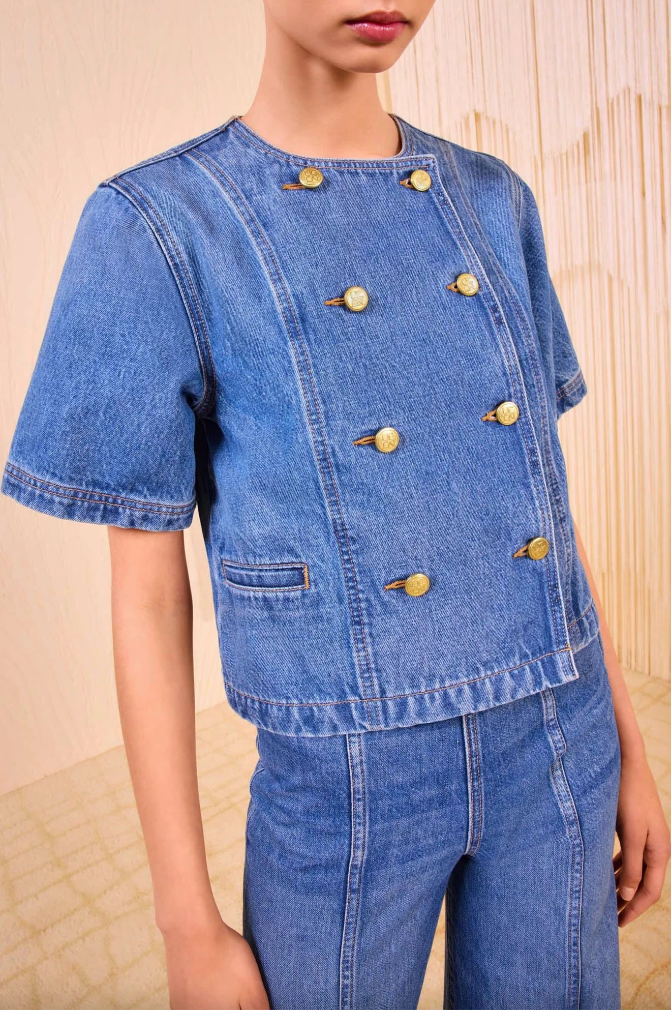 Ulla Johnson Serge Short Sleeve Jacket - Image 4