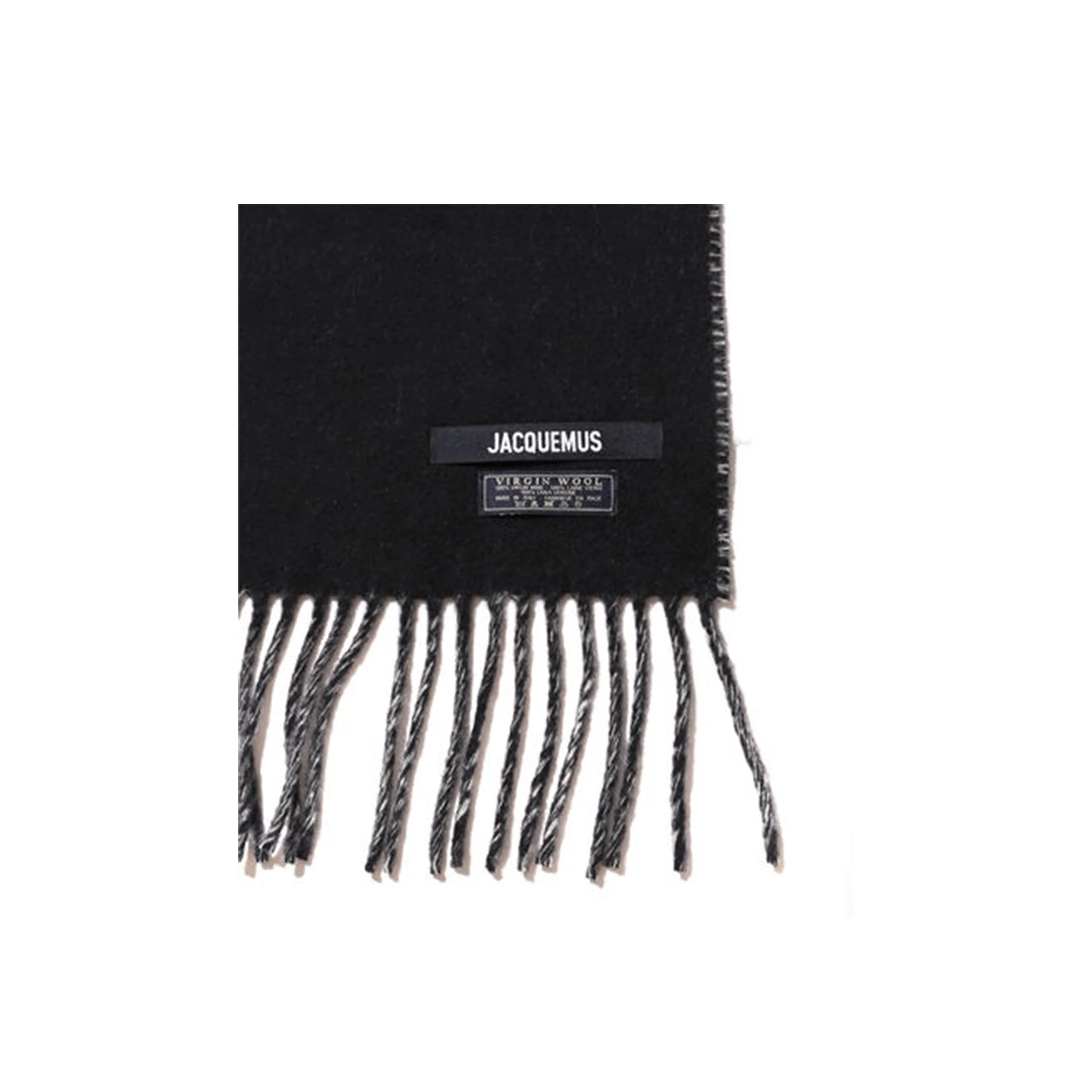 Jacquemus Fringe Logo Scarf - Black - Image 2