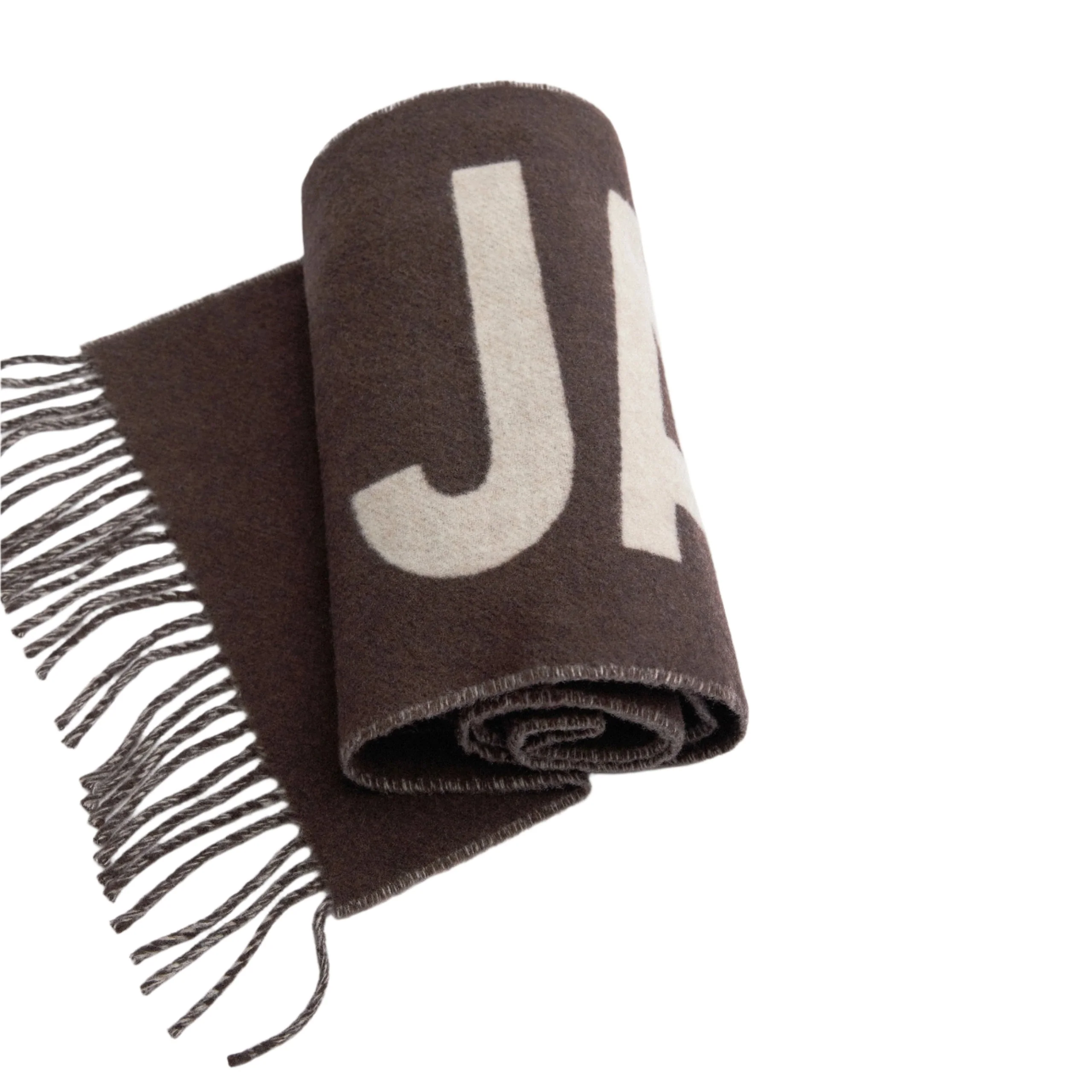 Jacquemus Fringe Logo Scarf - Multi Brown - Image 2