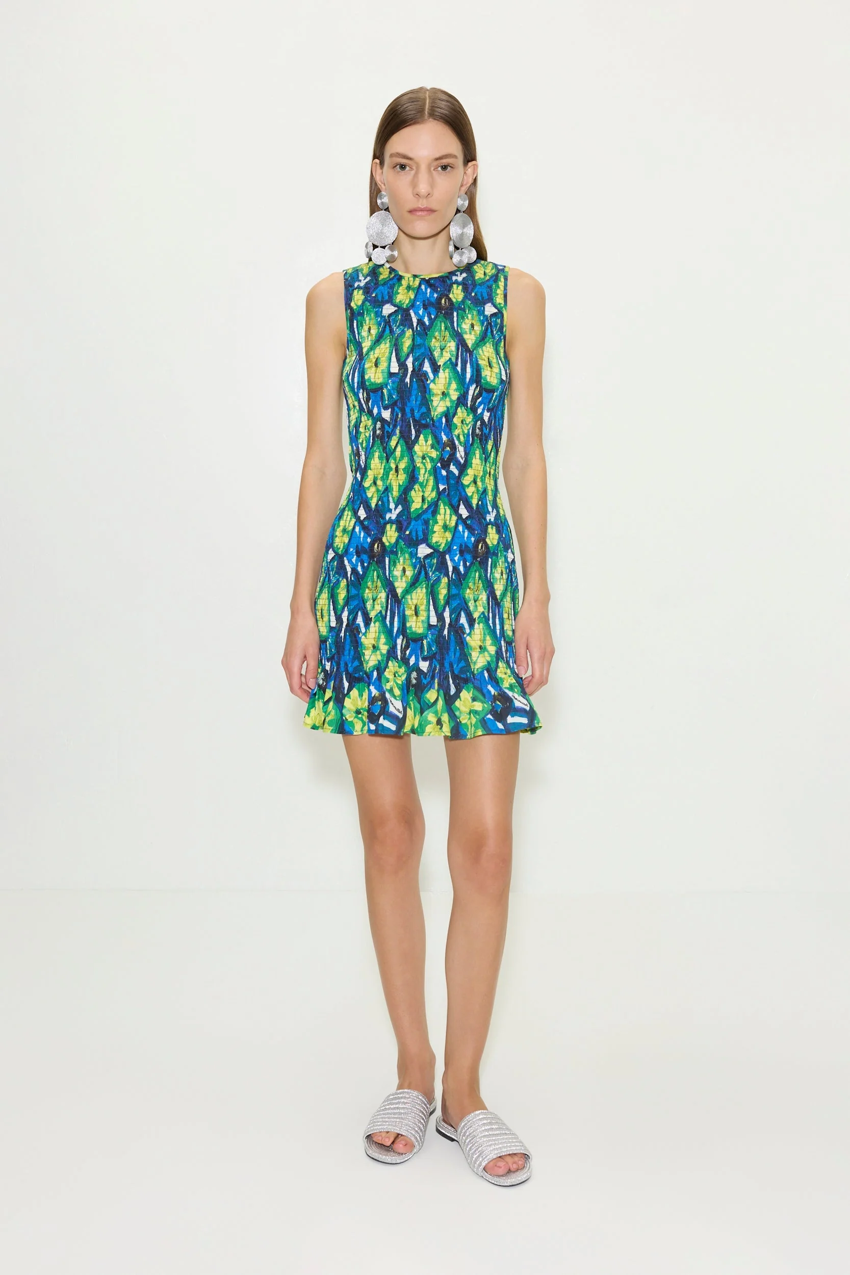 Simon Miller Belle Smocked Mini Dress - Abstract Floral - Image 3