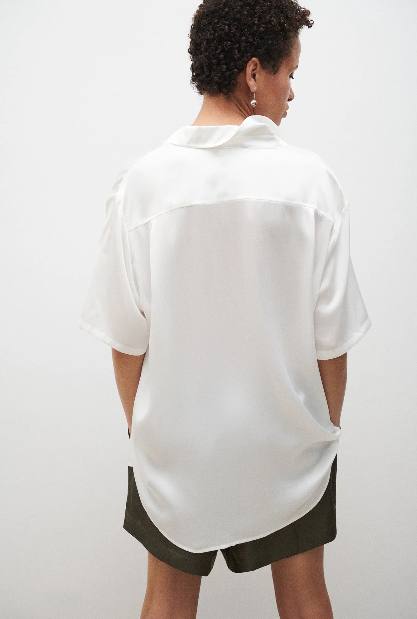 Silk Laundry Short Sleeve Boyfriend Shirt 2.0 - White - Image 3