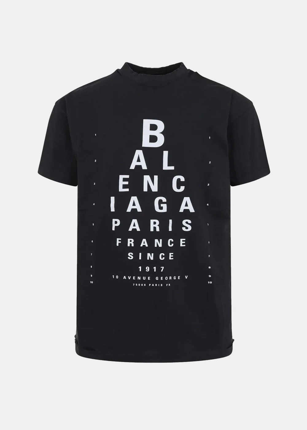 Balenciaga Washed Black Optical T-Shirt - Washed Black/White