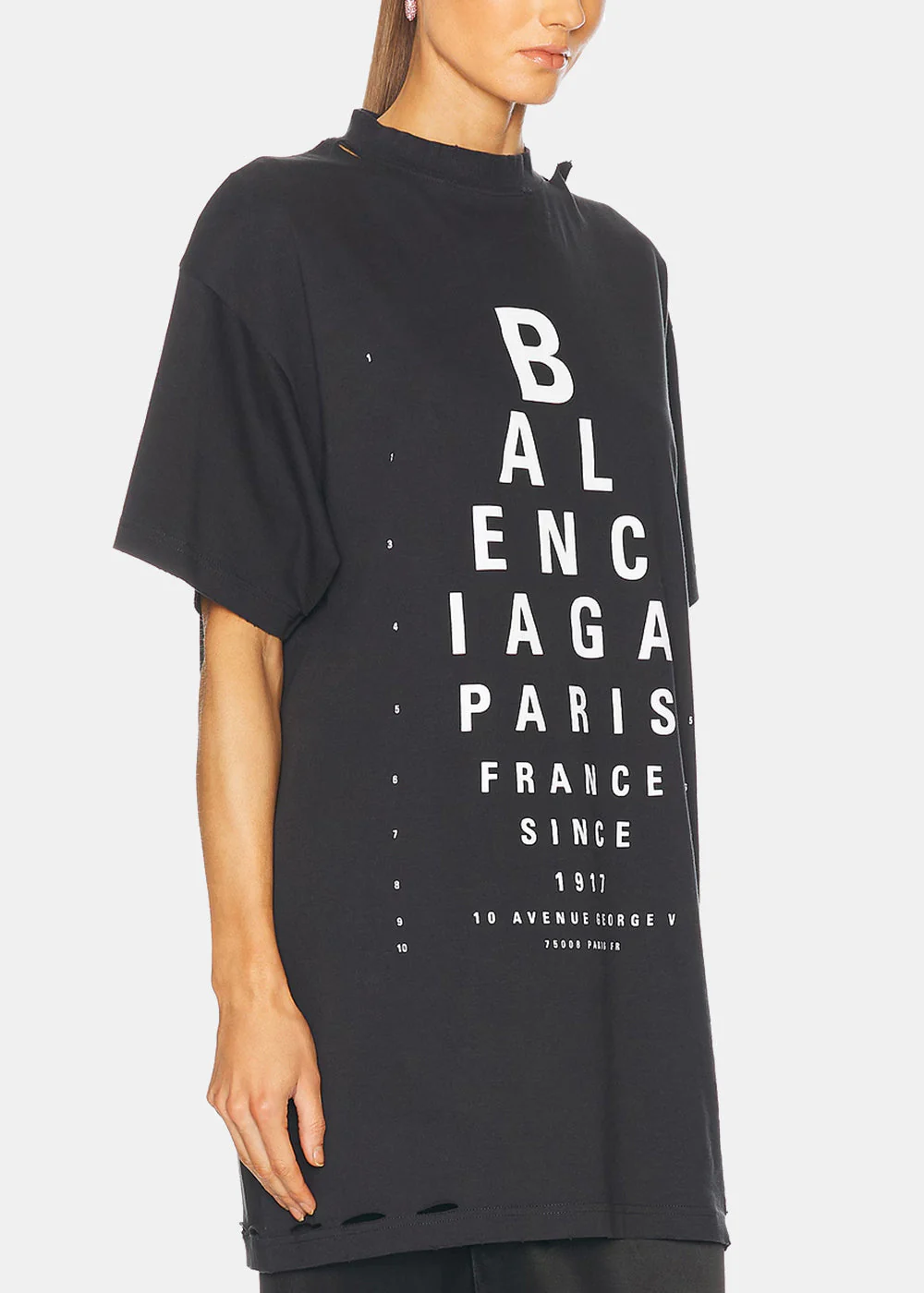 Balenciaga Washed Black Optical T-Shirt - Washed Black/White - Image 4
