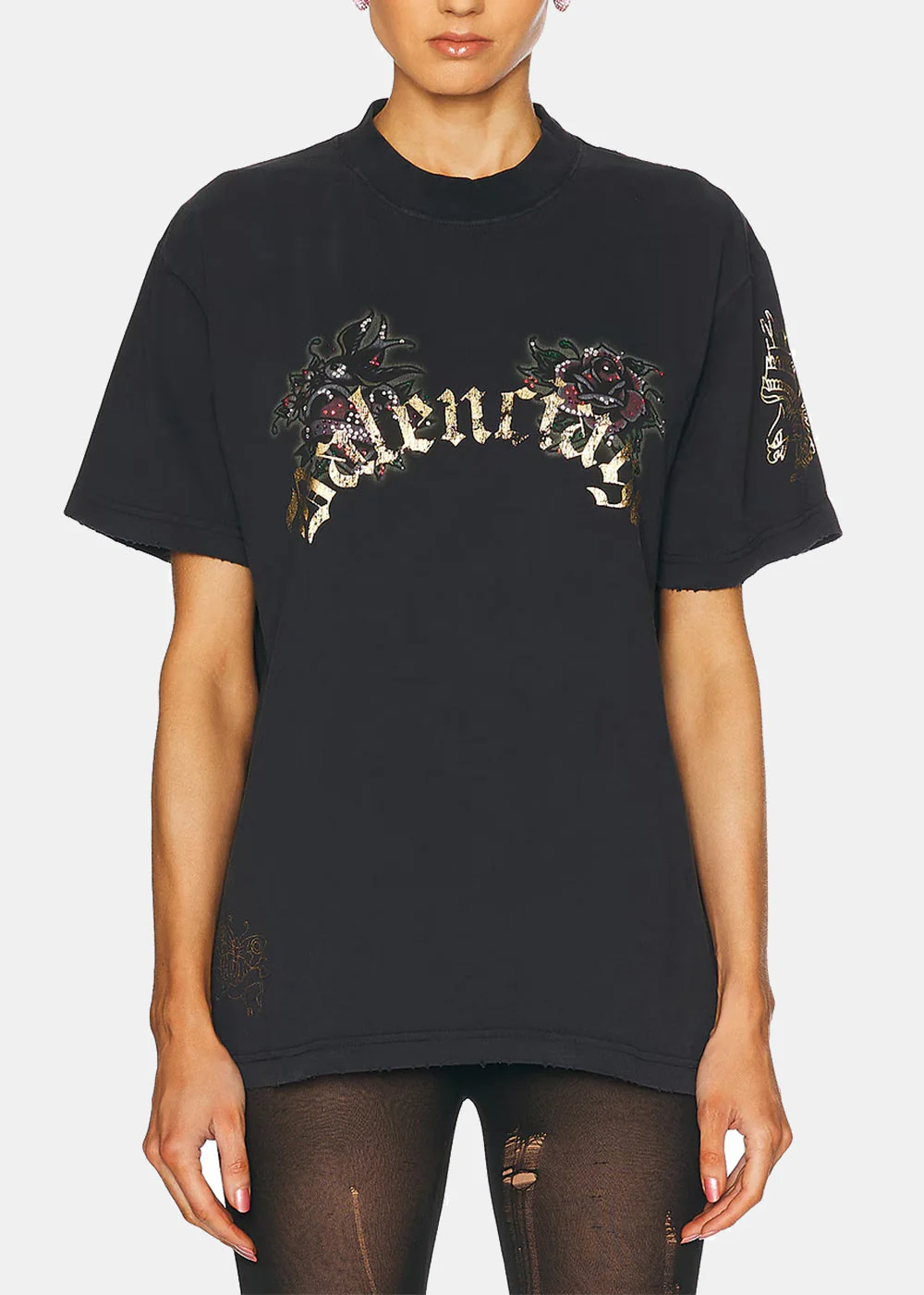 Balenciaga Tacky Tattoo T-Shirt - Washed Black - Image 3