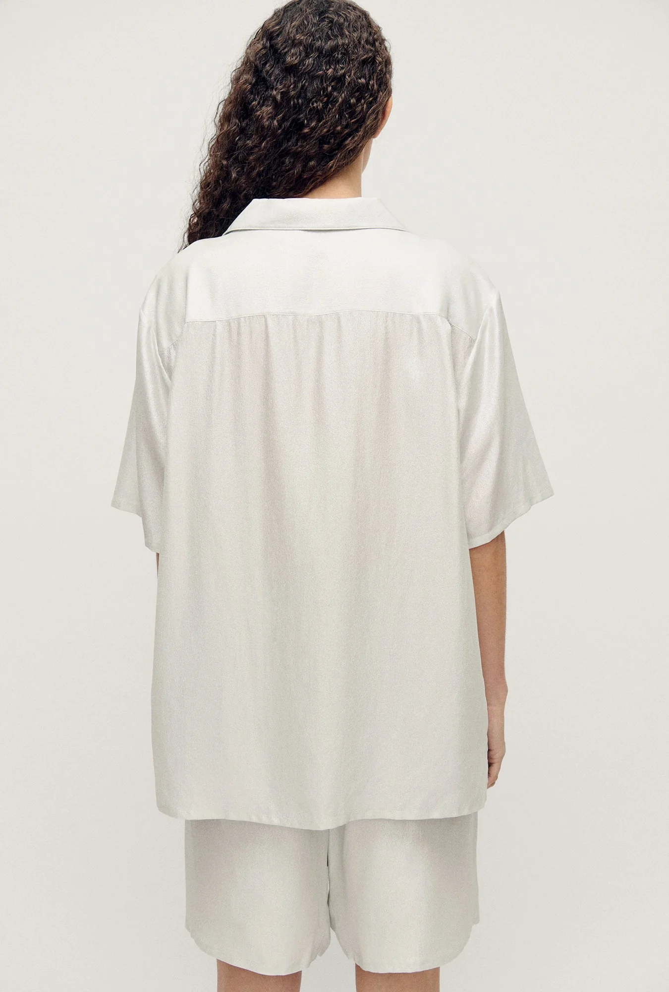 Silk Laundry Camp Shirt - Silver Foil - Image 3