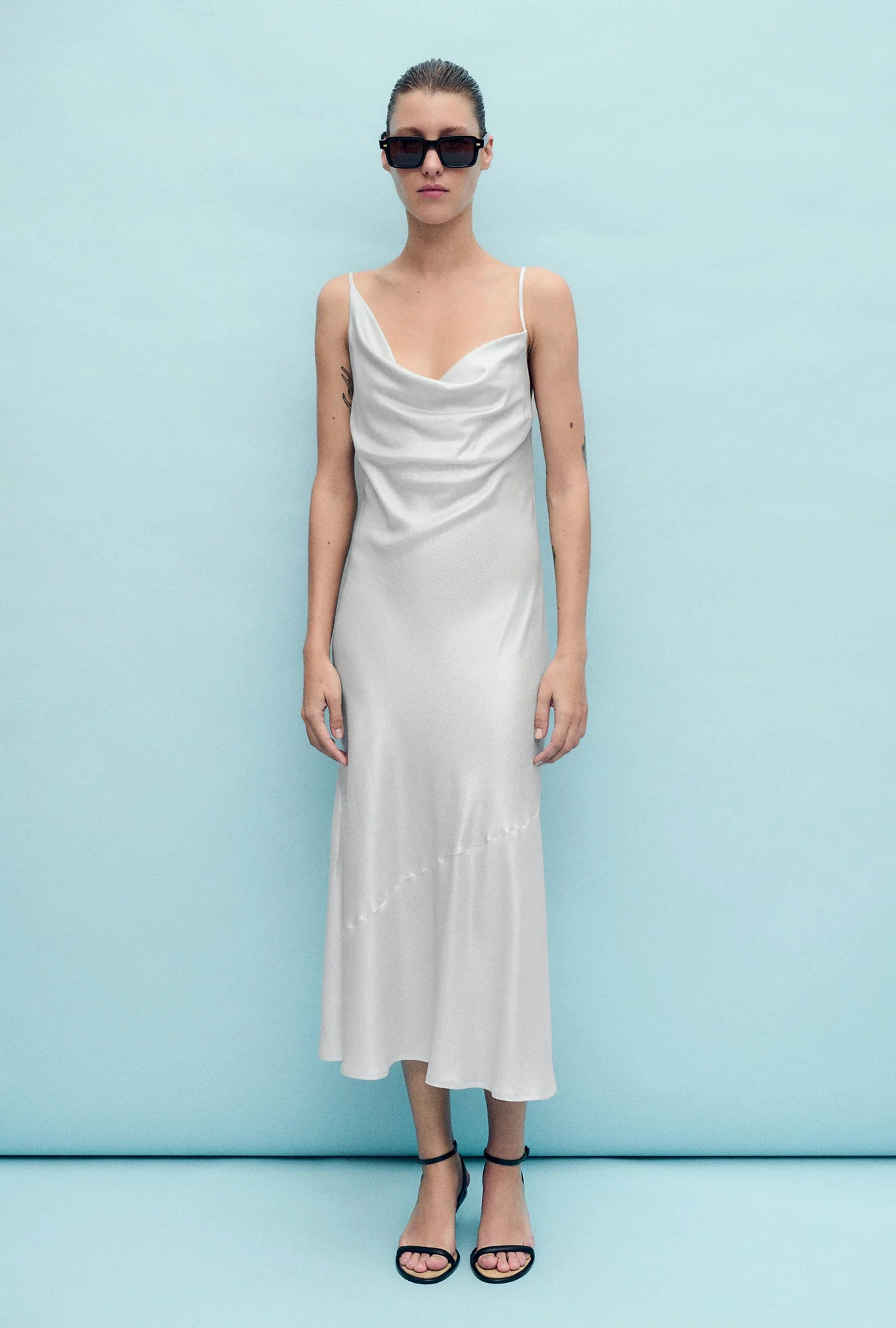 Silk Laundry Carrie Dress - Silver Foil - Image 2