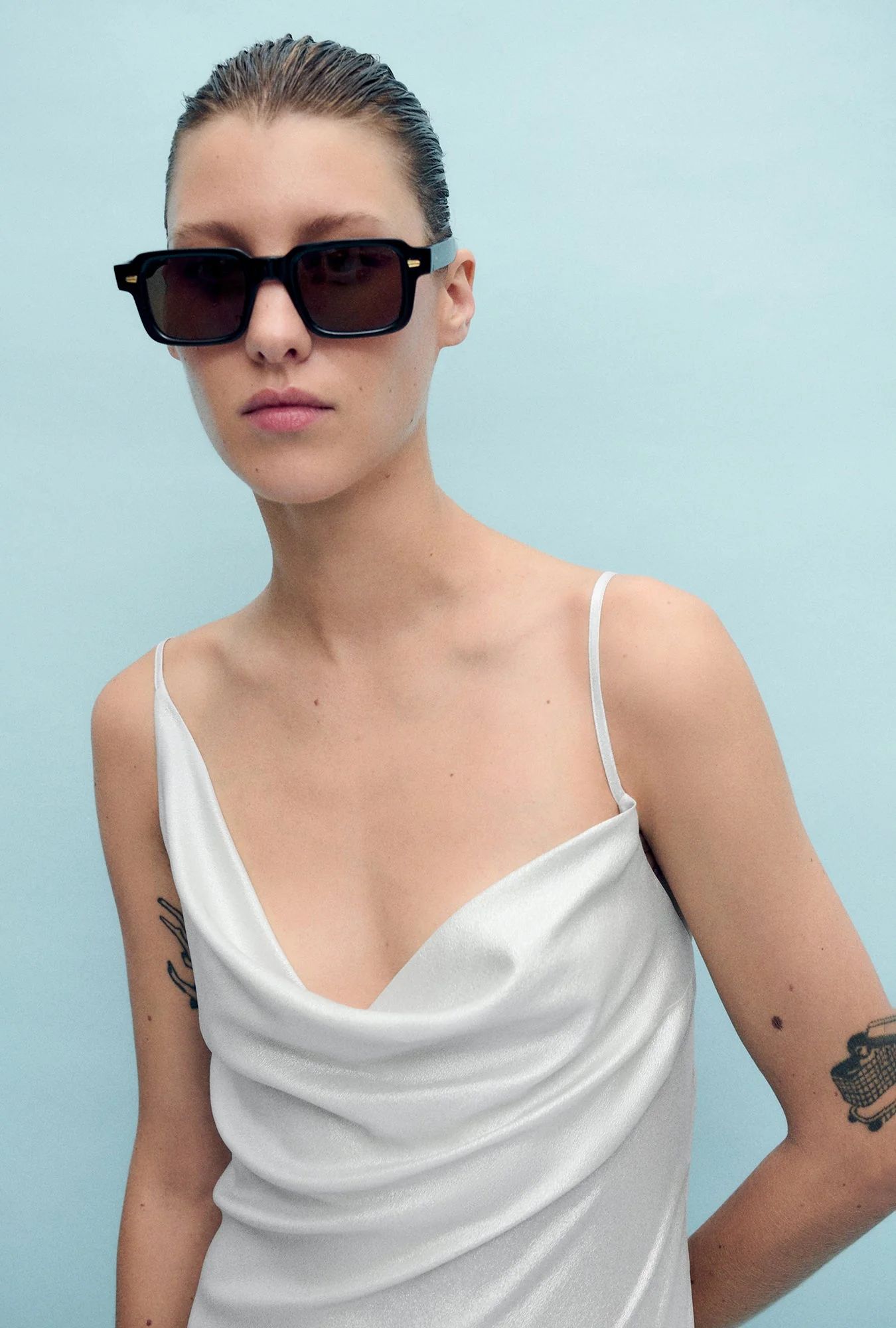 Silk Laundry Carrie Dress - Silver Foil - Image 3