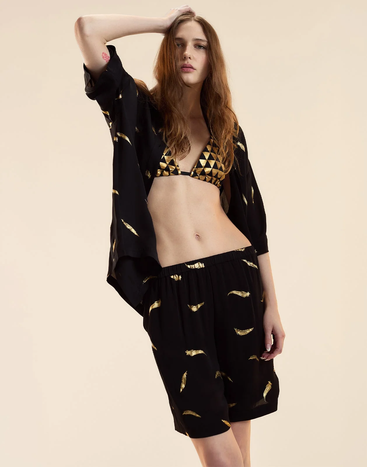 Cynthia Rowley Light as a Feather Camp Shirt - Black - Image 3
