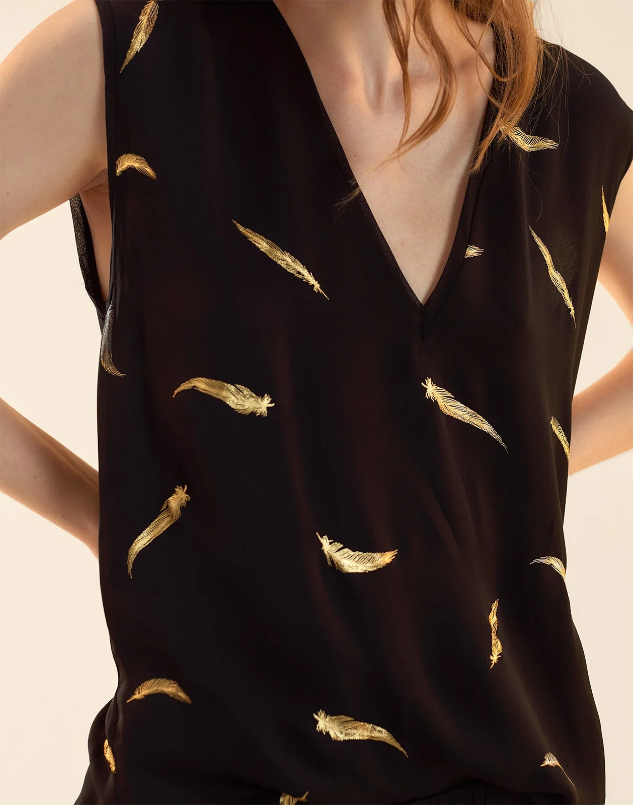 Cynthia Rowley Light as a Feather Top - Black - Image 5