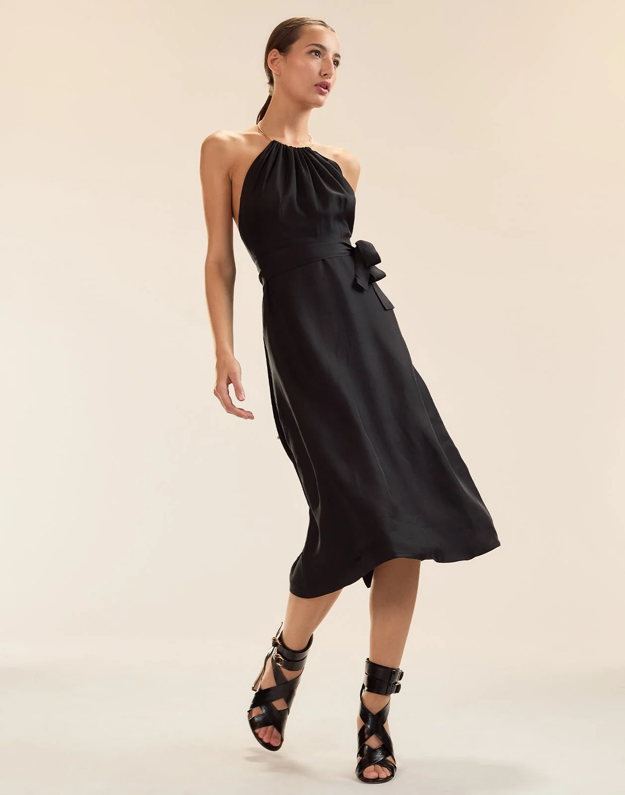 Cynthia Rowley Talita Silk Wrap Dress - Black