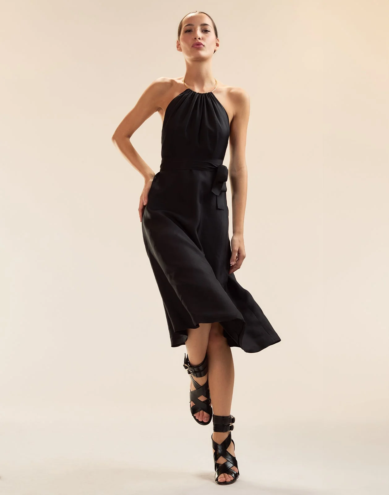 Cynthia Rowley Talita Silk Wrap Dress - Black - Image 2