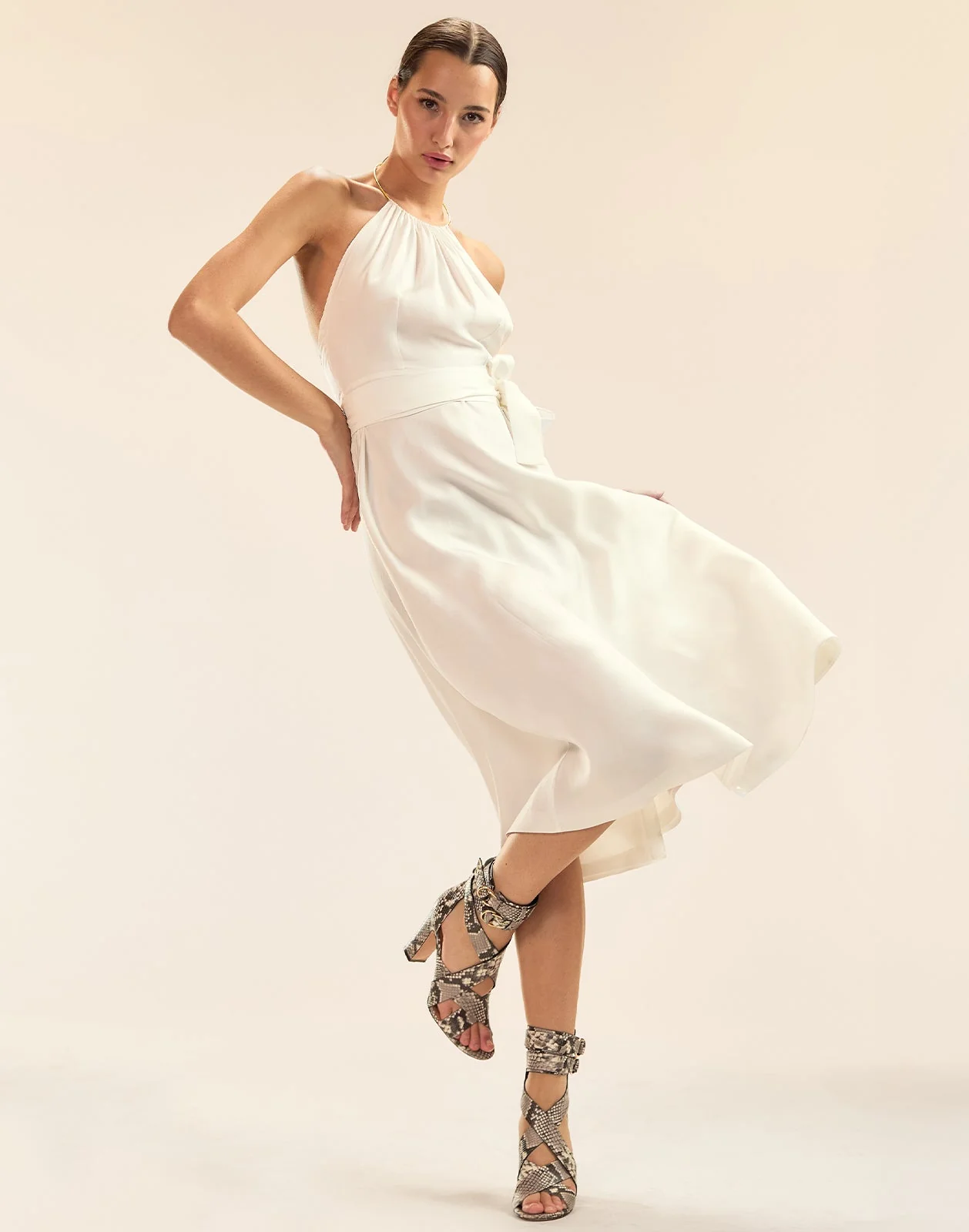 Cynthia Rowley Talita Silk Wrap Dress - White - Image 3