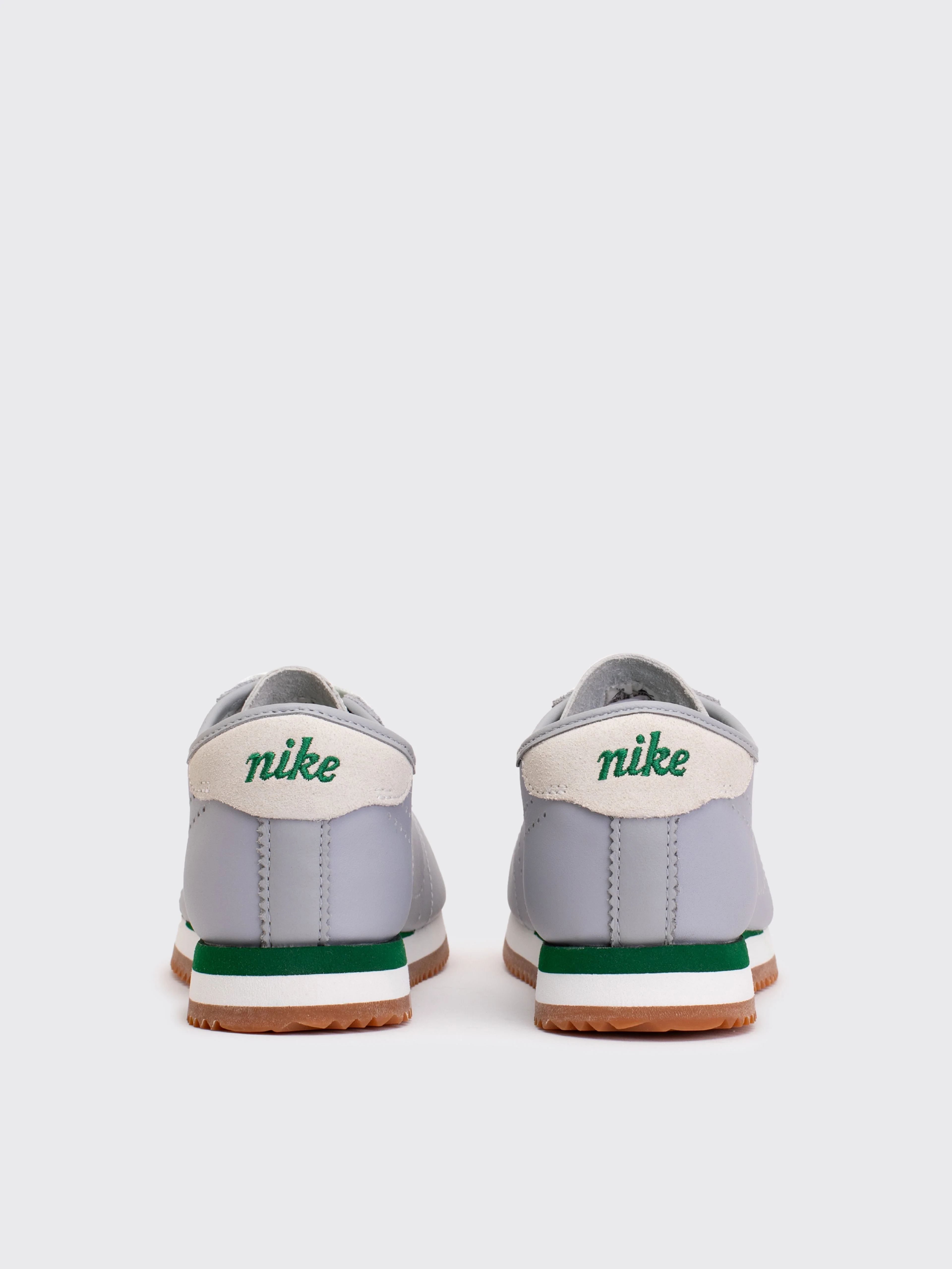 Nike Cortez Leather Sneaker - Wolf Grey/Sport Green-Summit White - Image 3