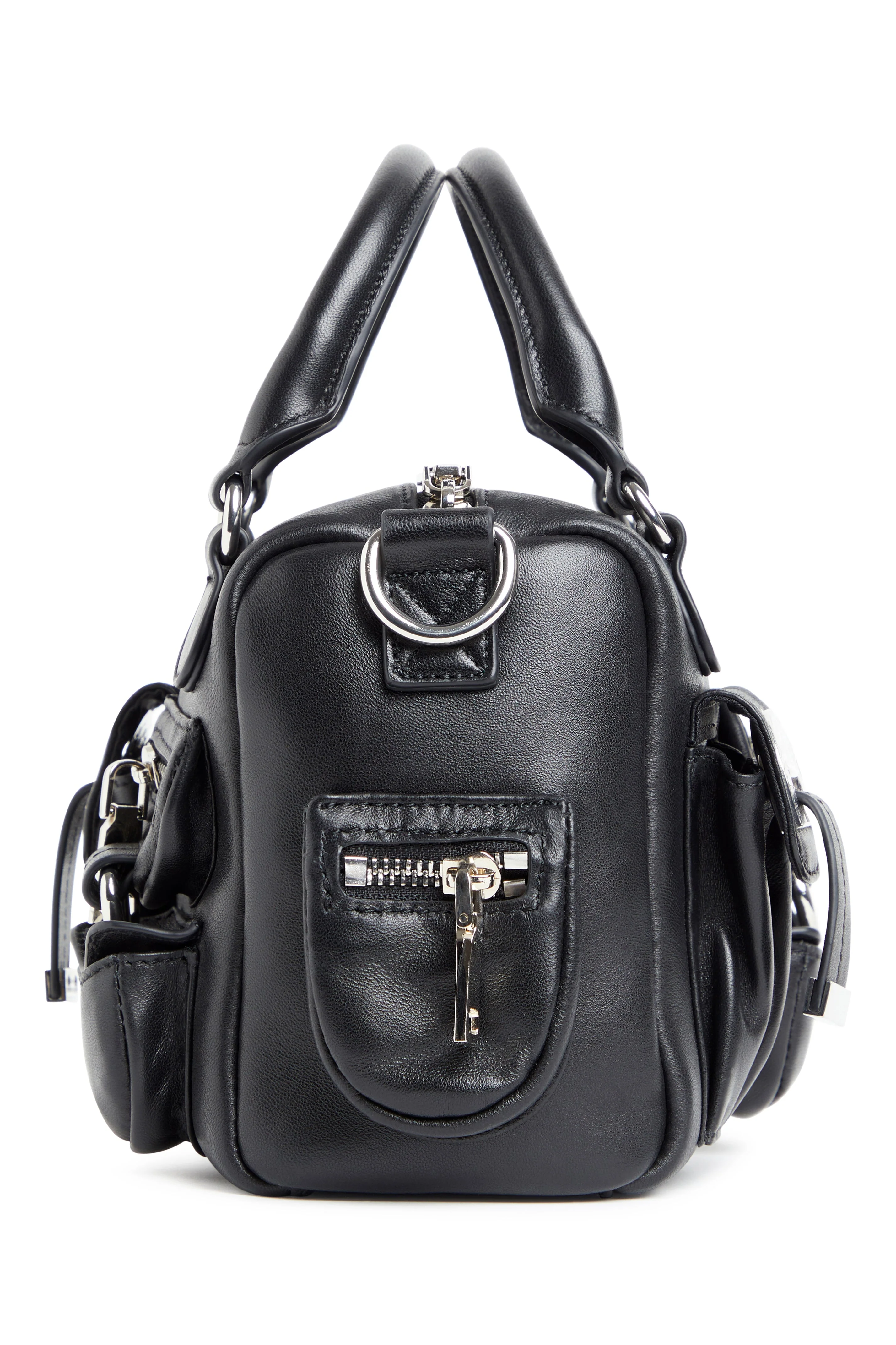 Cynthia Rowley Mini Leather Cargo Bag - Black - Image 2