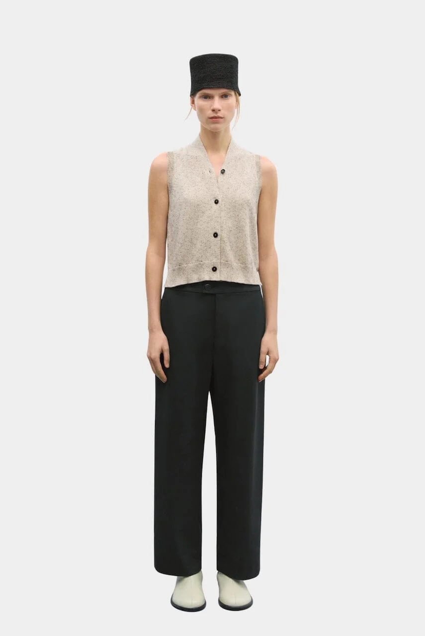 Cordera Flecked Cotton Vest - Natural - Image 2