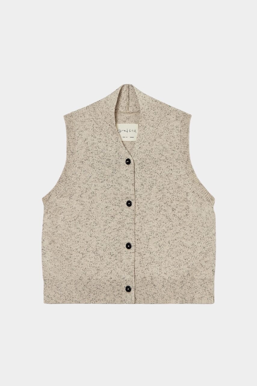 Cordera Flecked Cotton Vest - Natural - Image 4