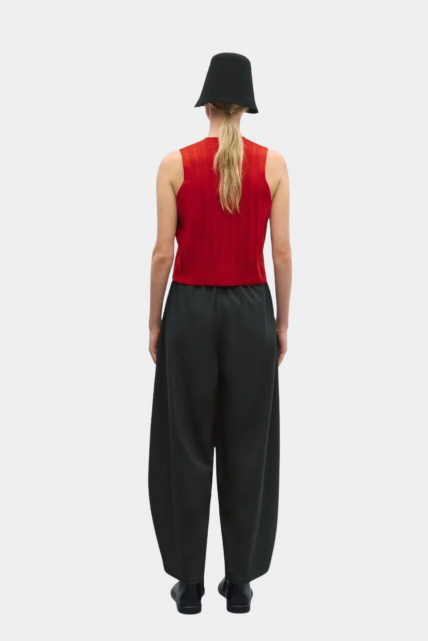 Cordera Merino Wool Ribbed Waistcoat - Red - Image 3