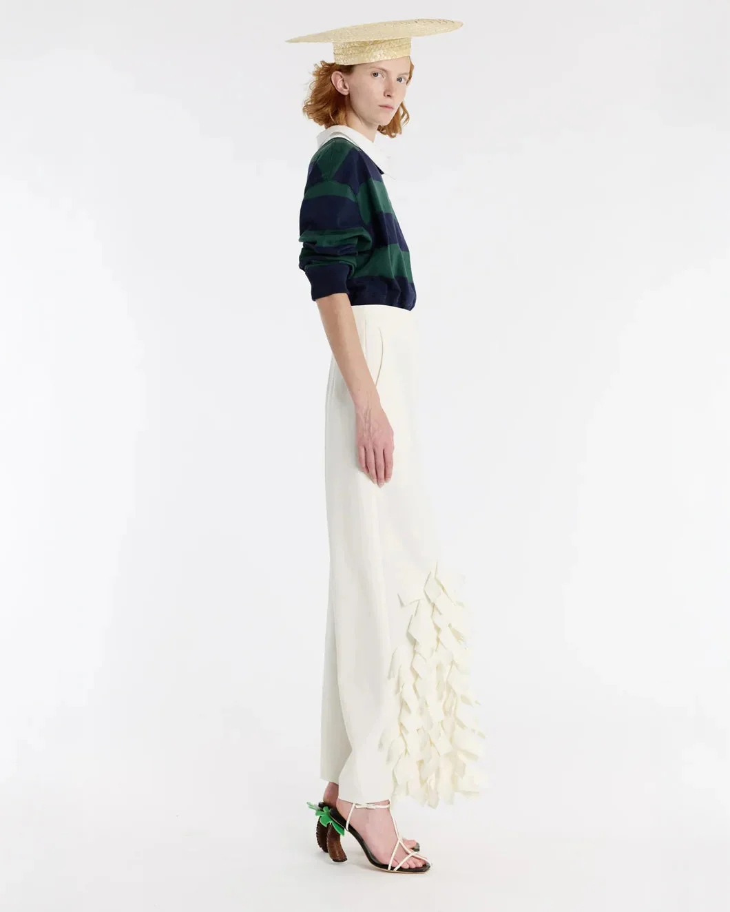 A.W.A.K.E. MODE Culottes with Rectangle Detail - White - Image 4