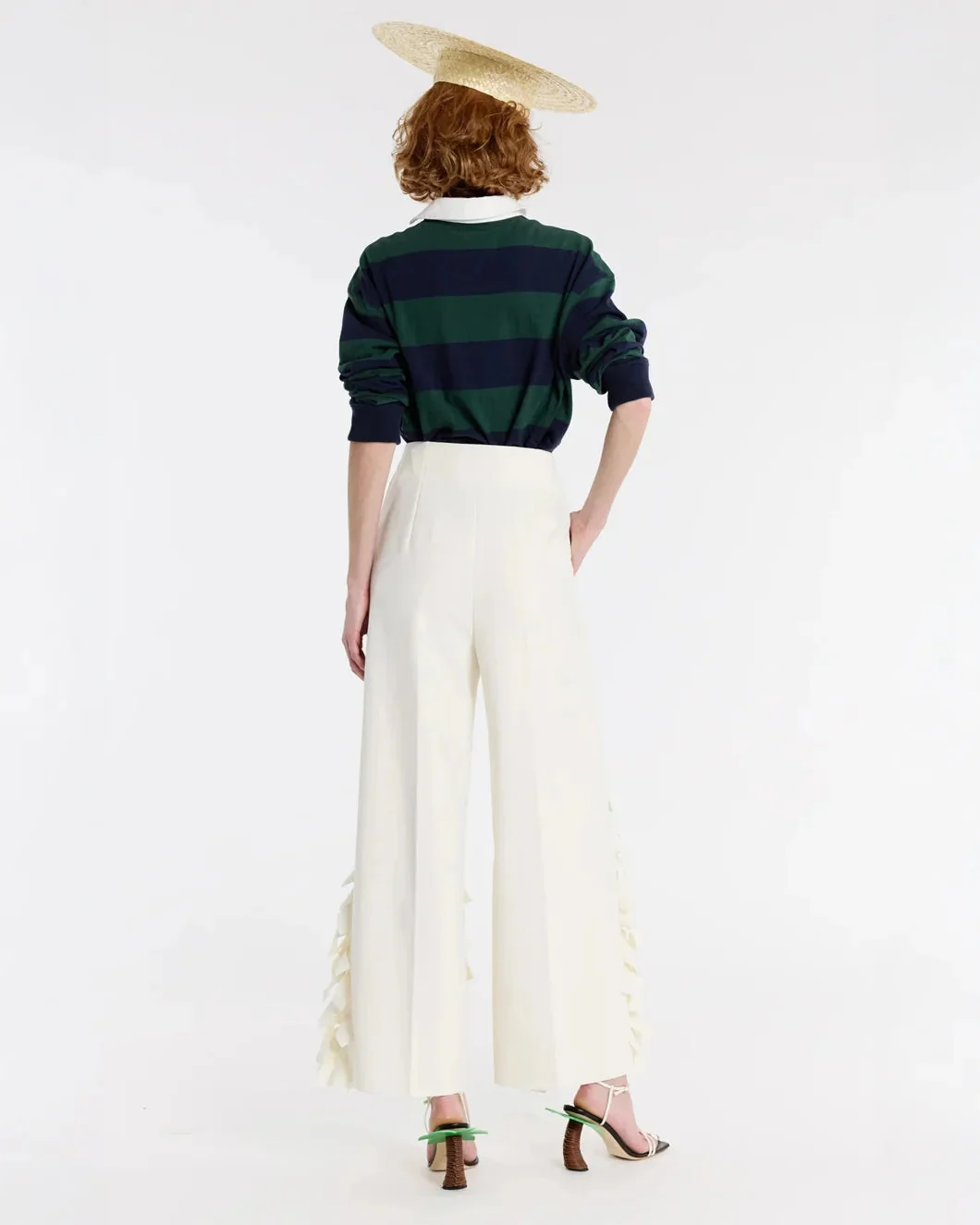 A.W.A.K.E. MODE Culottes with Rectangle Detail - White - Image 5