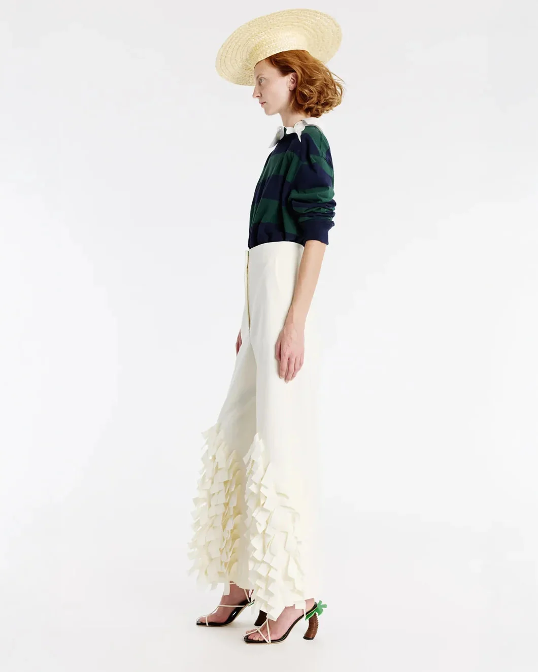 A.W.A.K.E. MODE Culottes with Rectangle Detail - White - Image 7