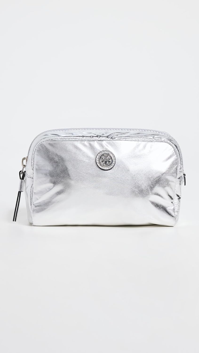 Tory Burch Virginia Cosmetic Case - Silver - Image 2