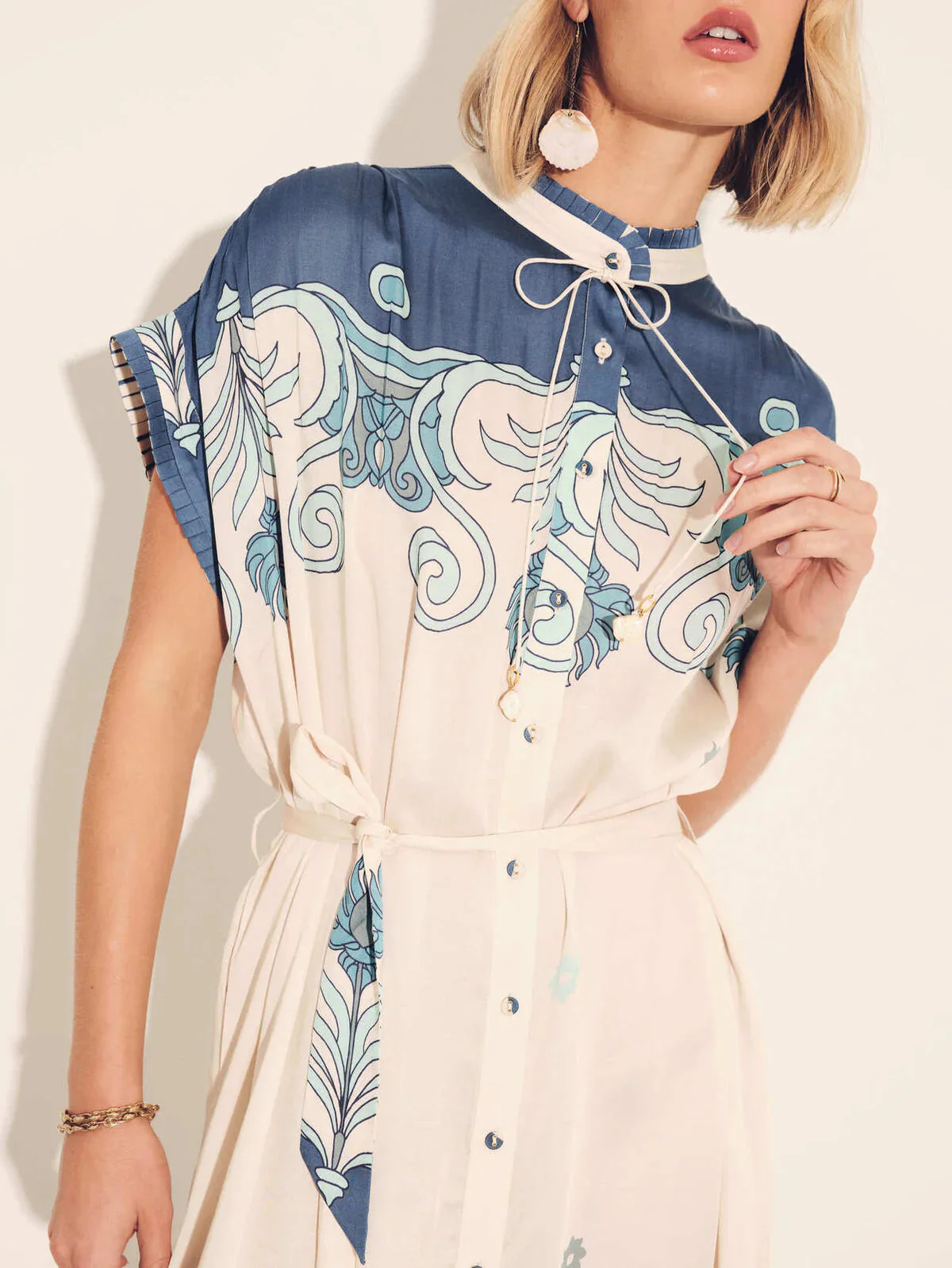 Carolina K Valerie Kaftan - Tiles Cream - Image 3