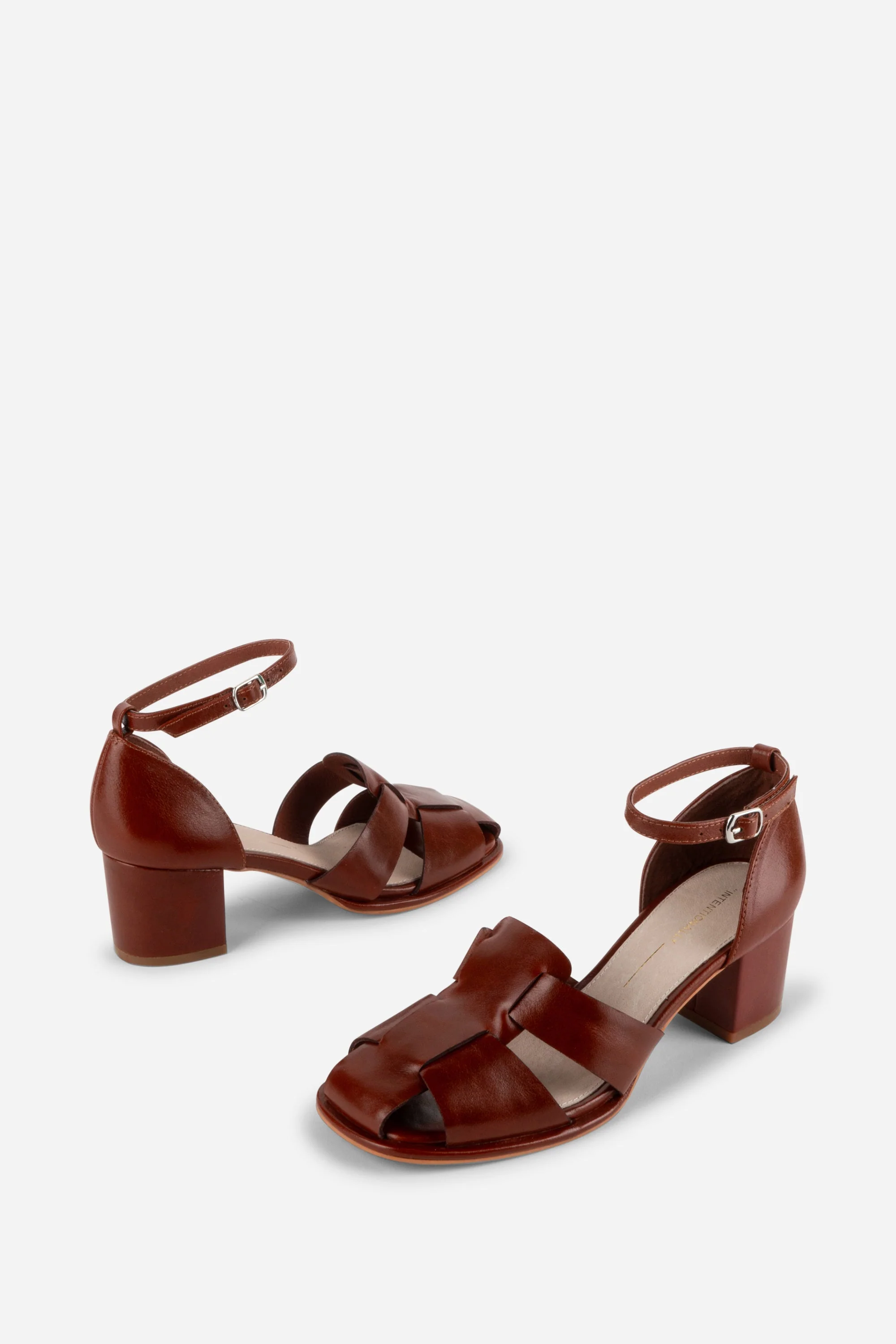 "INTENTIONALLY __________." April Oiled Leather Fisherman Sandal - Cognac - Image 3
