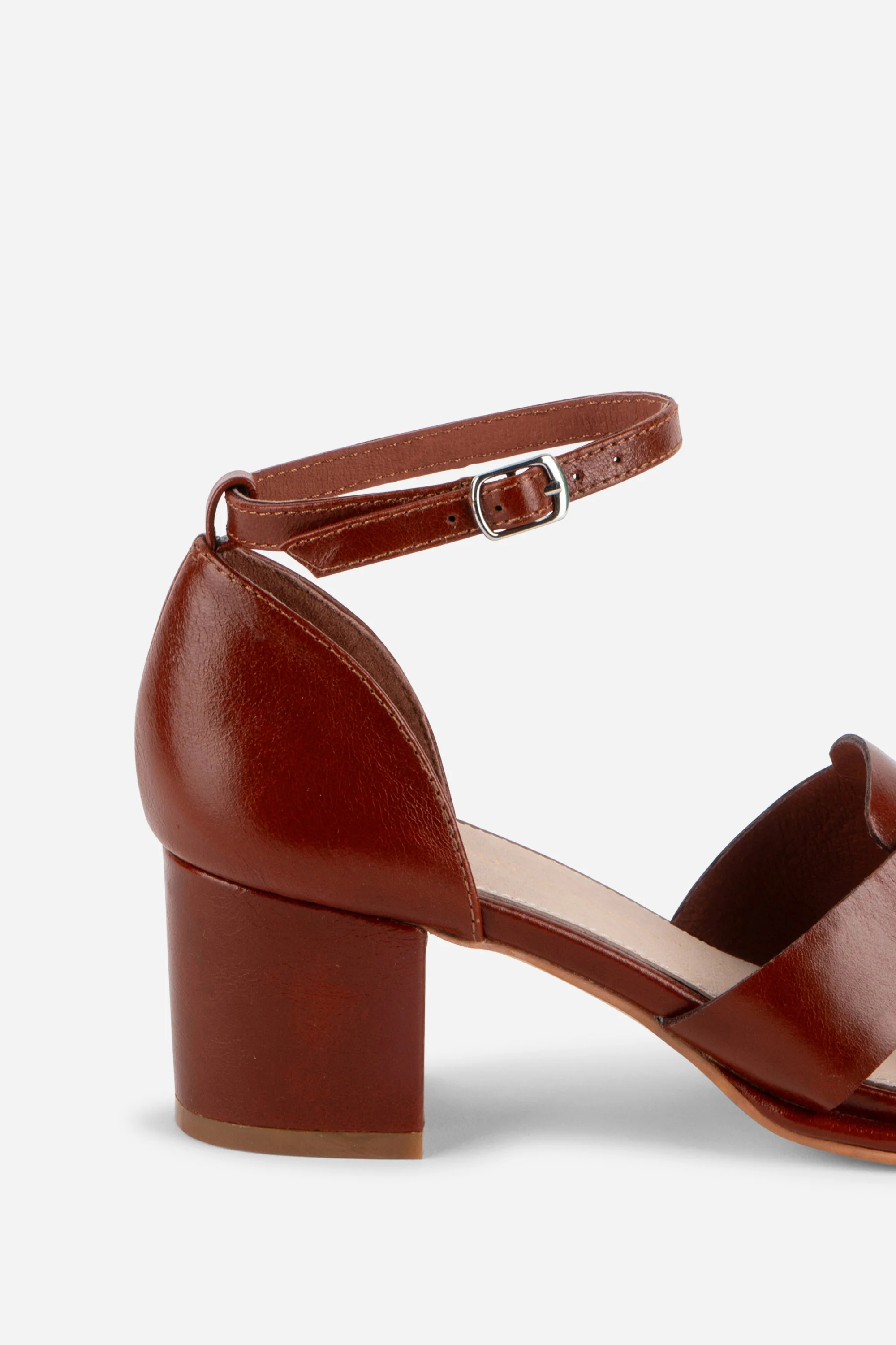 "INTENTIONALLY __________." April Oiled Leather Fisherman Sandal - Cognac - Image 5