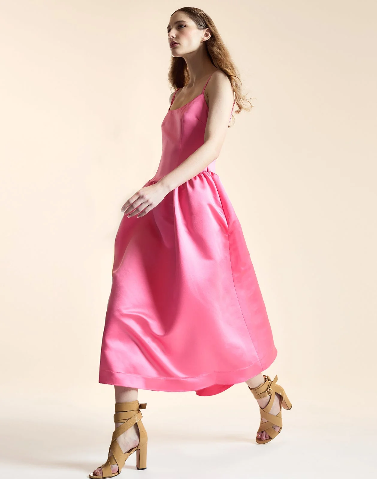 Cynthia Rowley Genevive Satin Midi Dress - Pink - Image 6