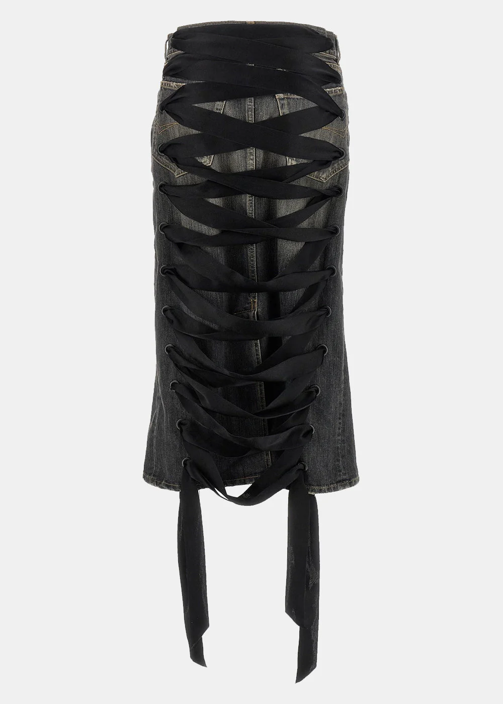 Balenciaga Lace-Up Skirt - Dark Grey - Image 2