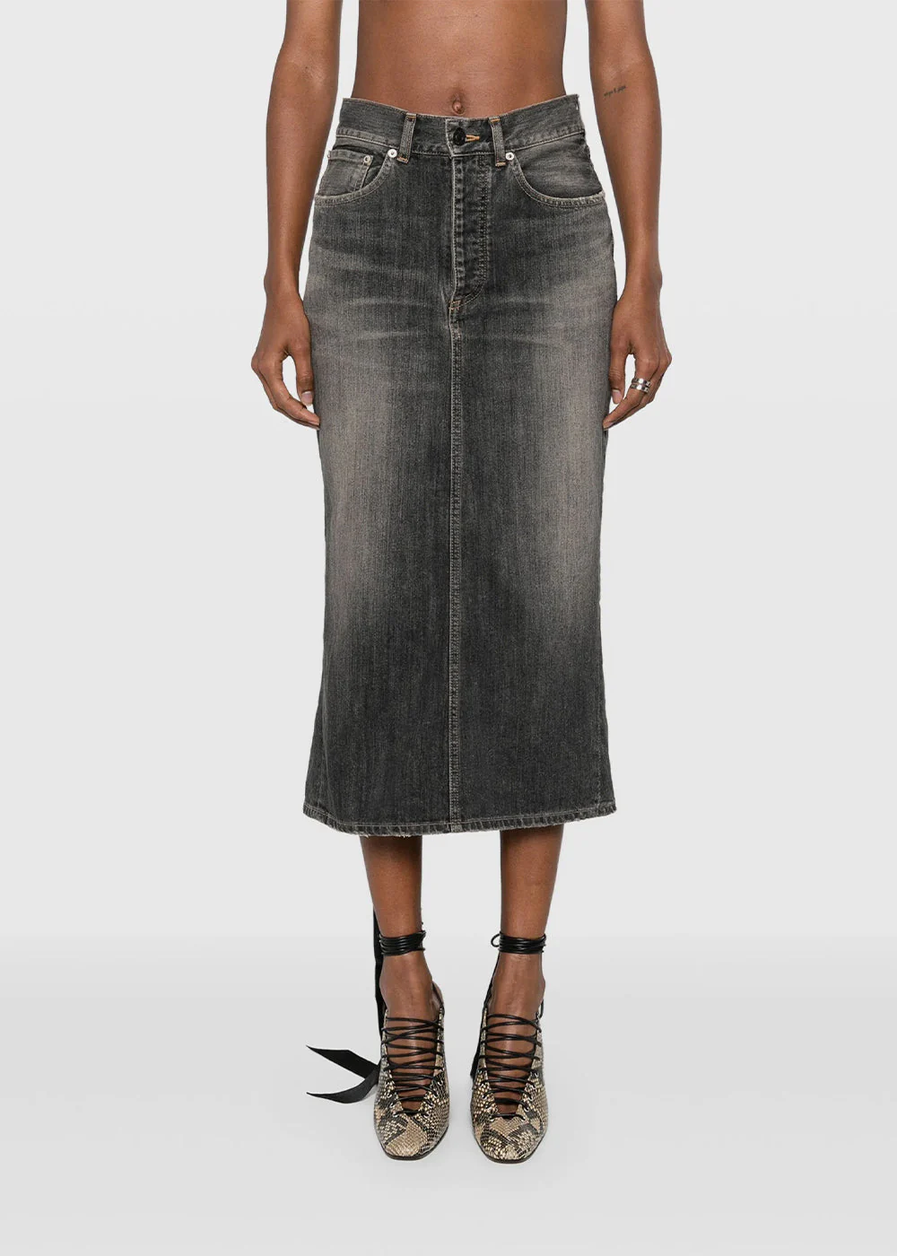 Balenciaga Lace-Up Skirt - Dark Grey - Image 4