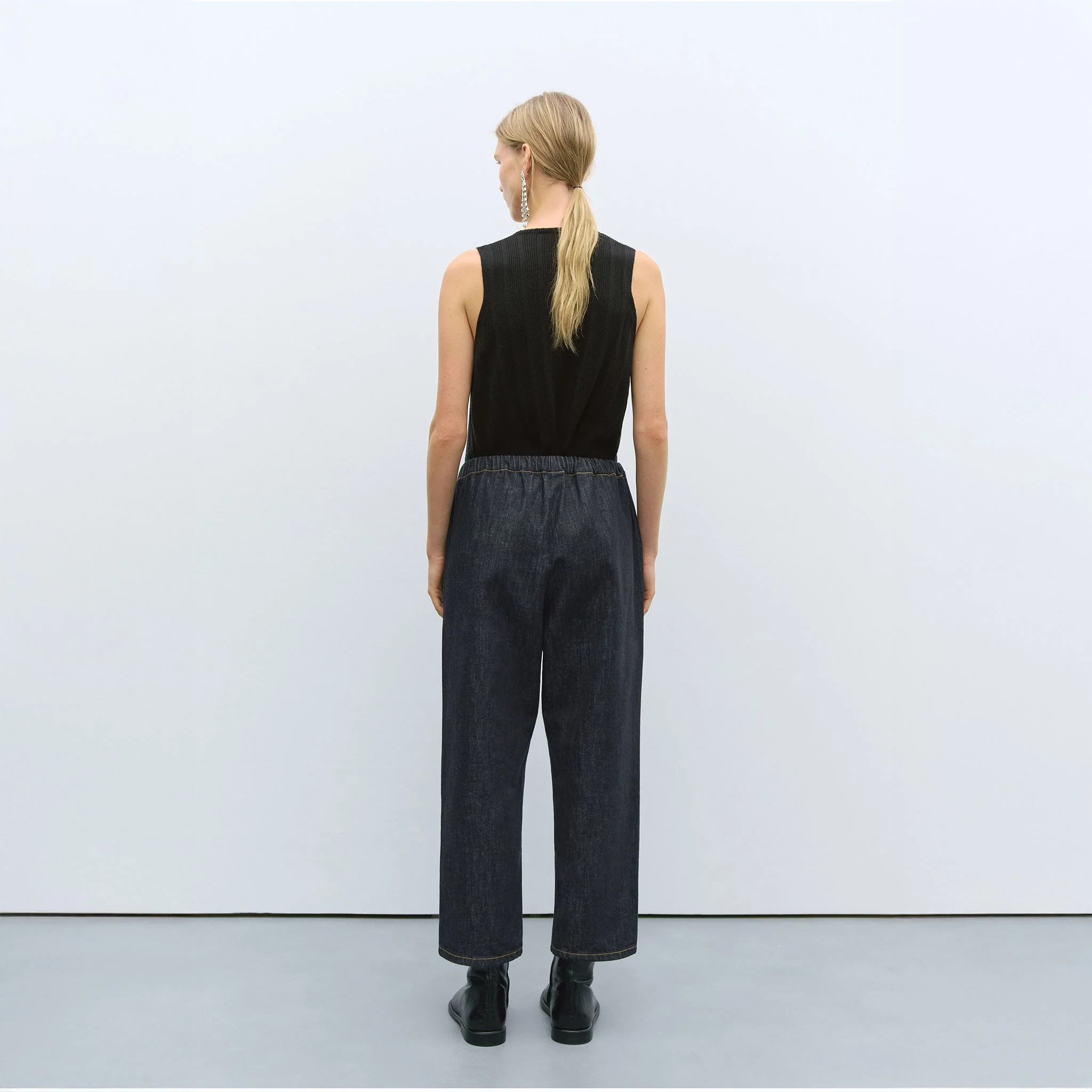 Cordera Denim Relaxed Pants - Black - Image 3