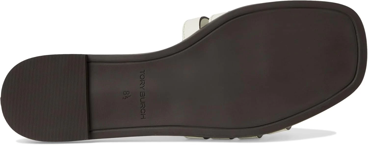 Tory Burch Ines Tumbled Leather Cage Slide - Blanc - Image 3