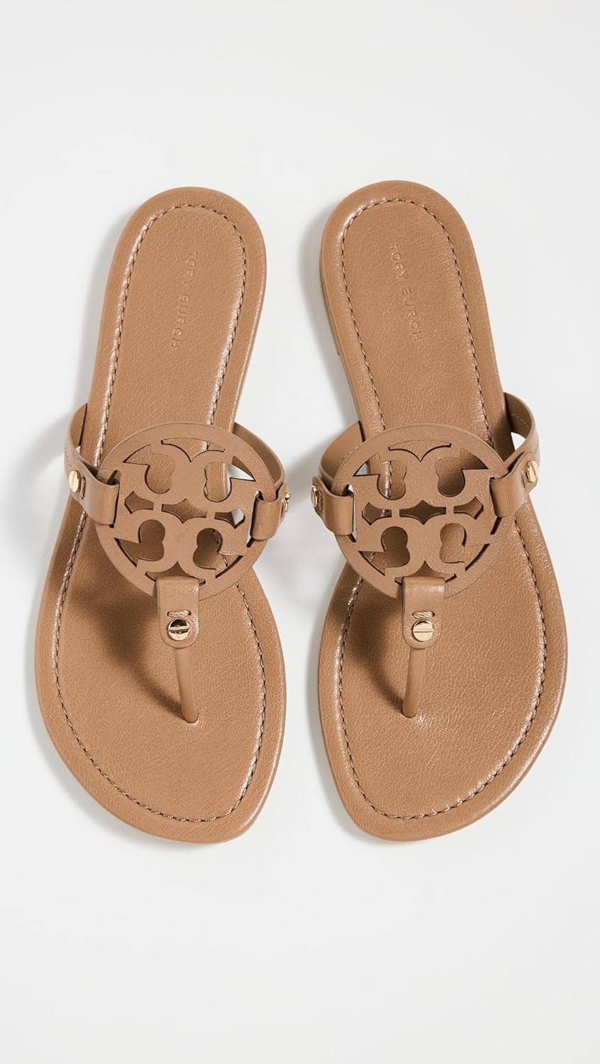 Tory Burch Miller Nappa Leather Sandals - Walnut - Image 2