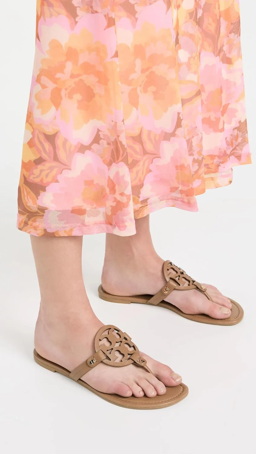 Tory Burch Miller Nappa Leather Sandals - Walnut - Image 3