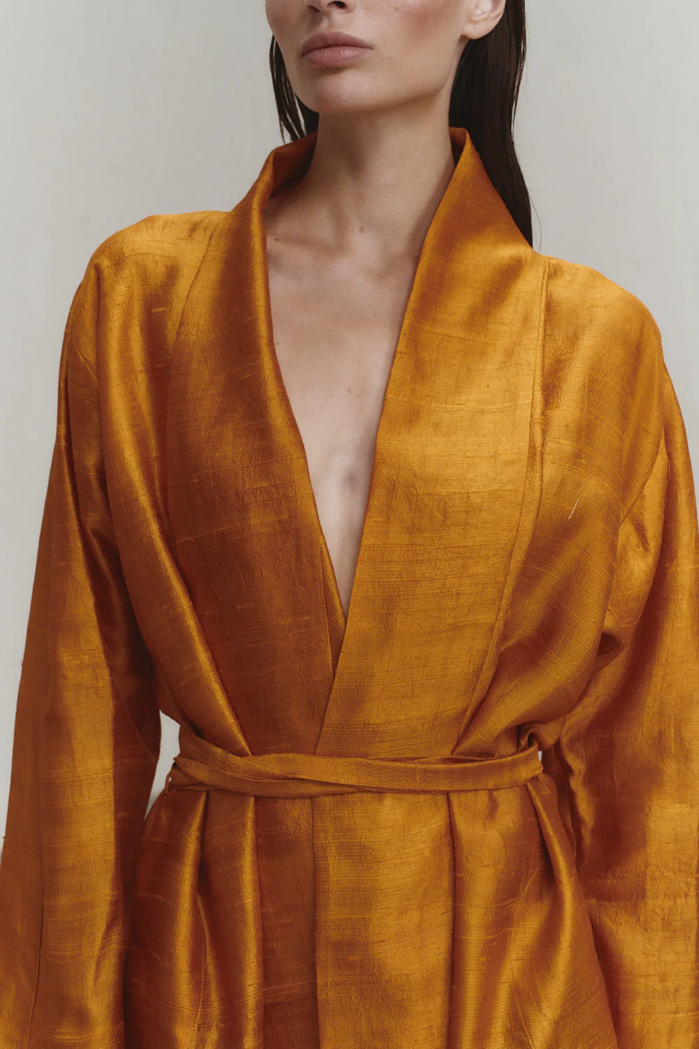 Datura Amber Butter Dupion Kimono Dress - Image 3