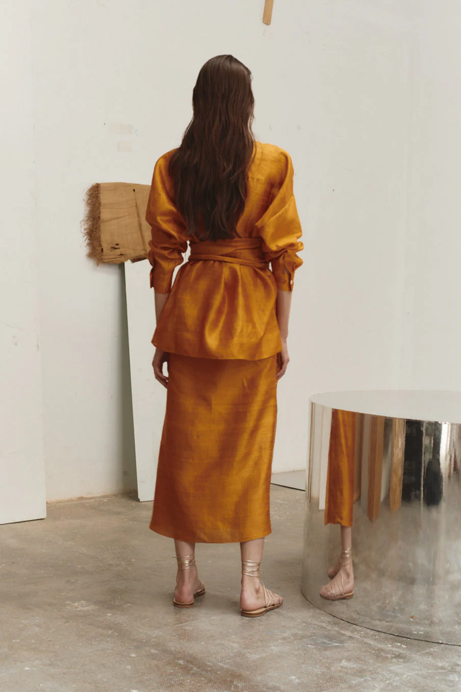 Datura Amber Dupion Pareo Skirt - Image 2