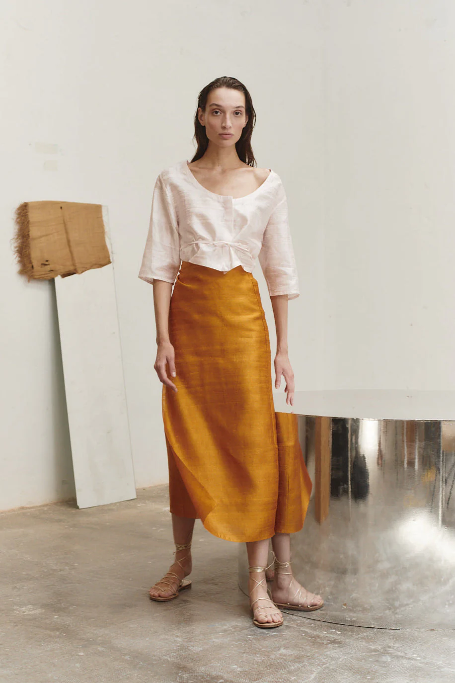 Datura Amber Dupion Pareo Skirt - Image 3