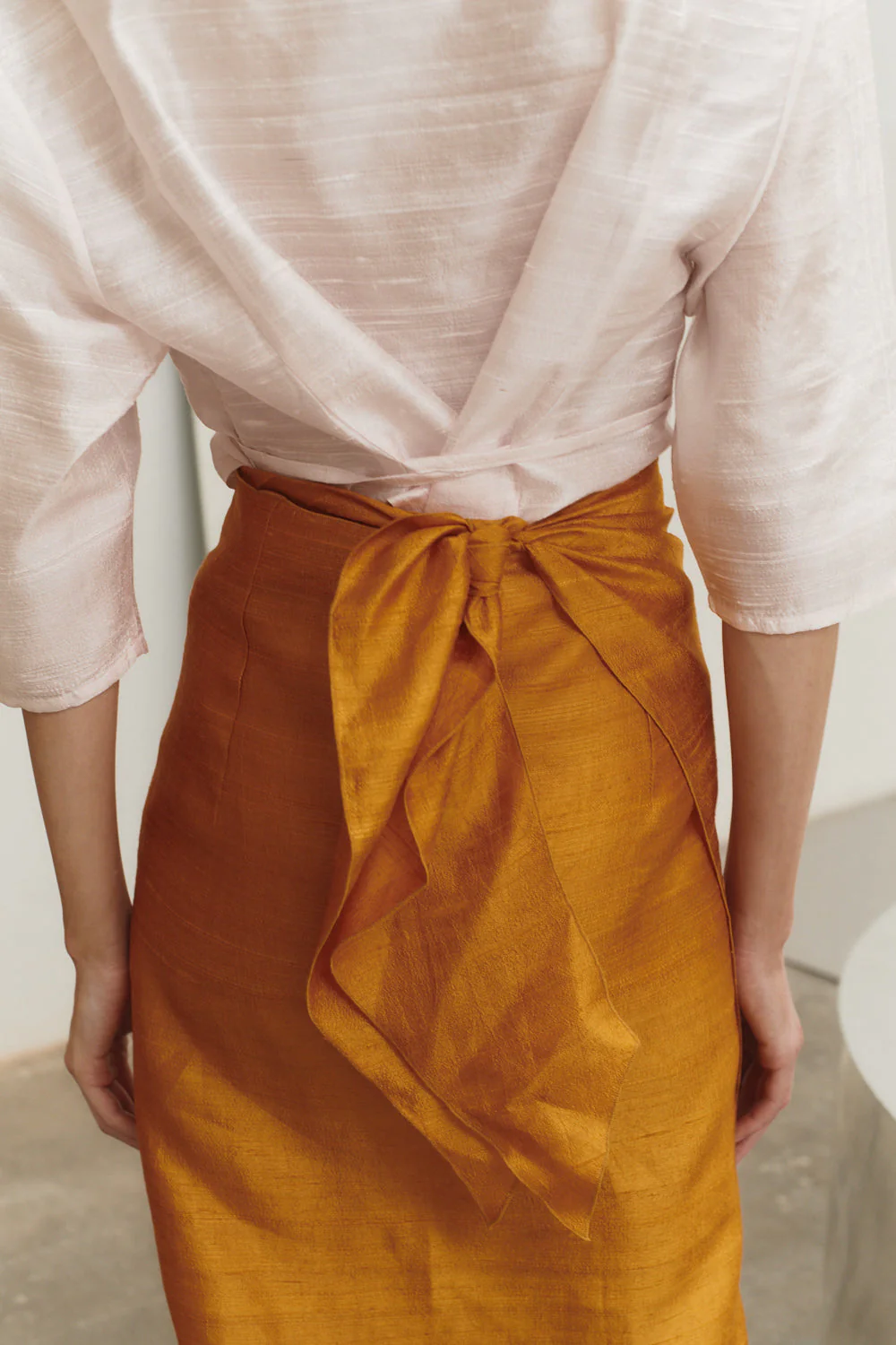 Datura Amber Dupion Pareo Skirt - Image 4