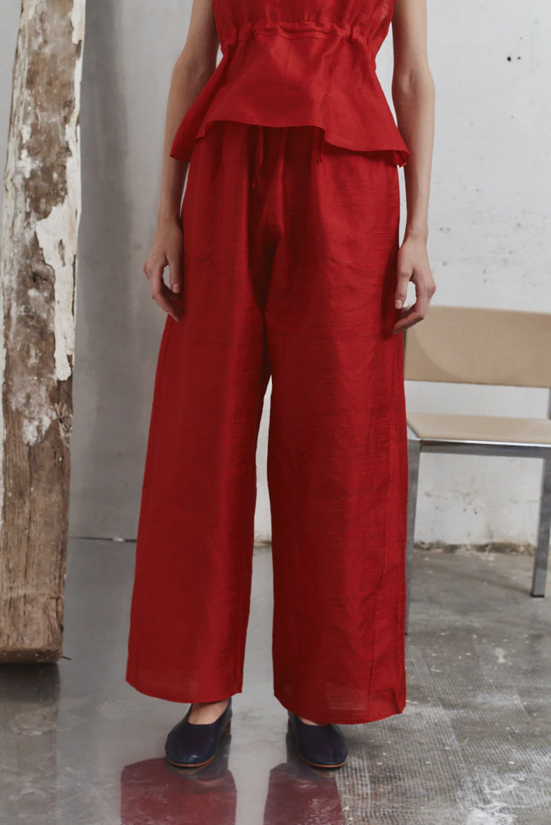Datura Carmine Dupion Judo Pants - Image 2