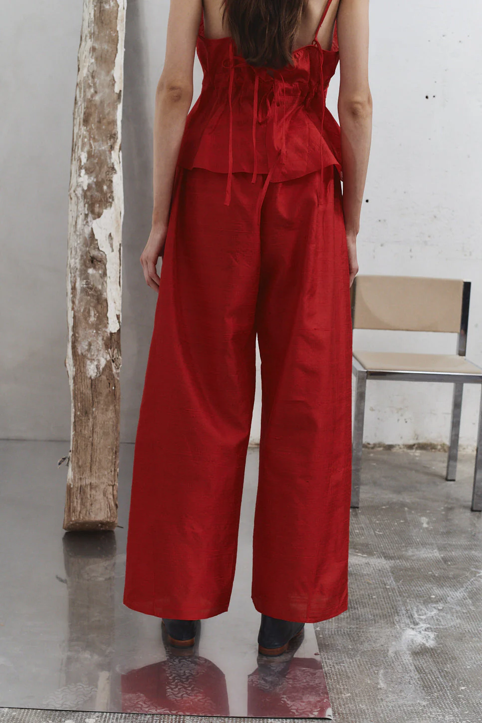 Datura Carmine Dupion Judo Pants - Image 5