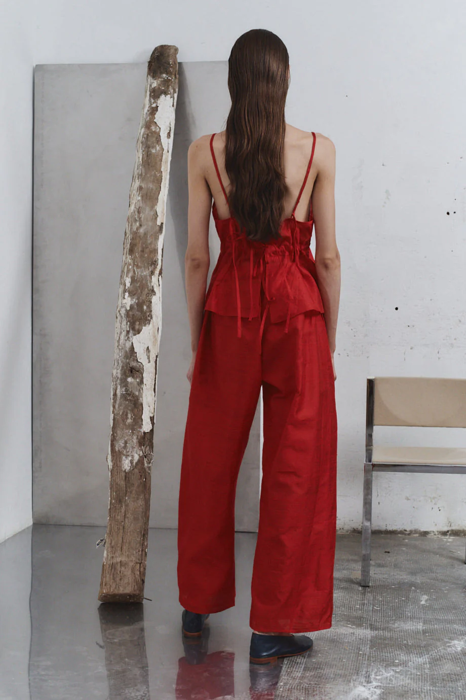 Datura Carmine Dupion Scrunchie Top - Image 5