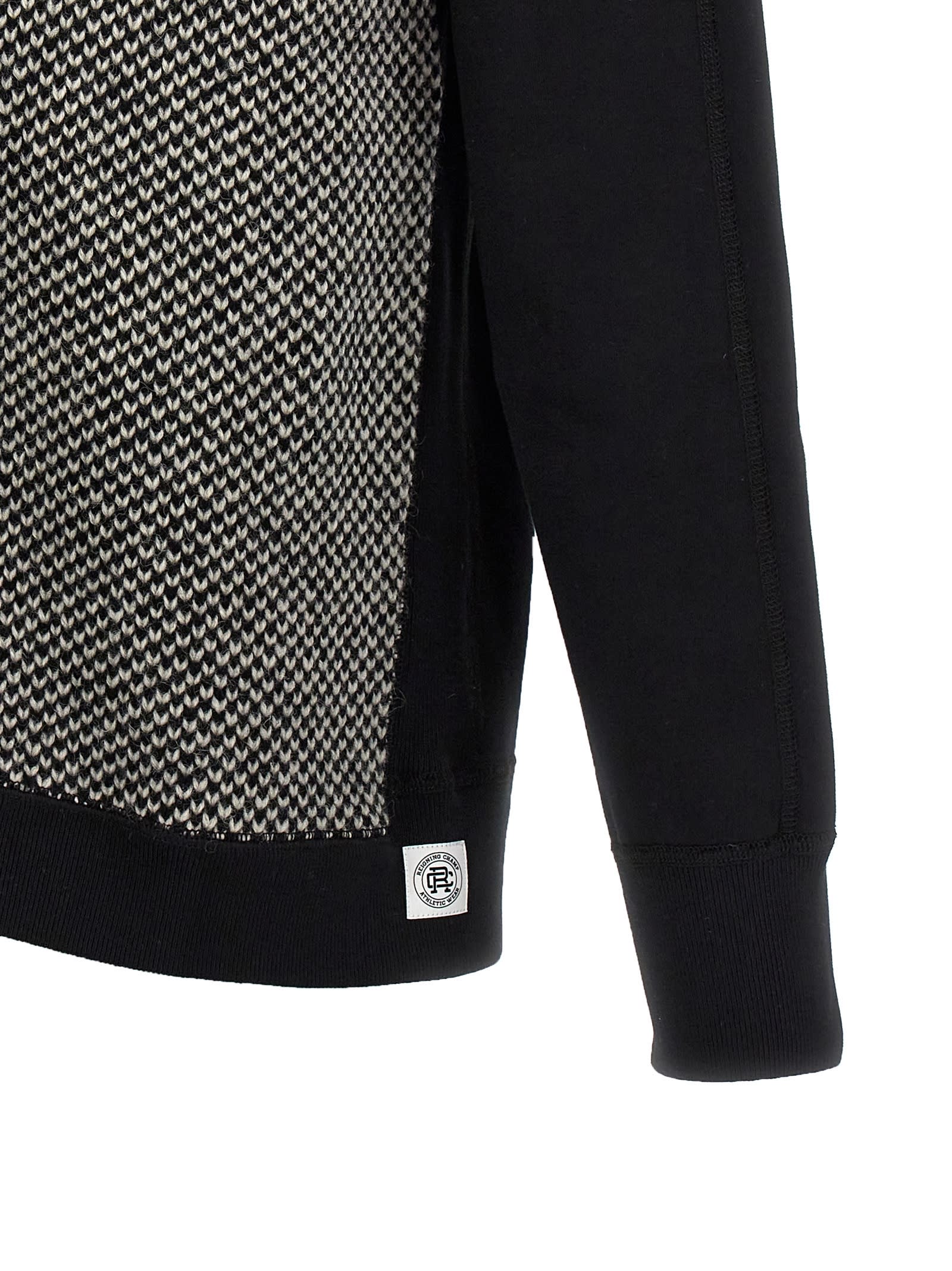 JUNYA WATANABE Jacquard Insert Hoodie - White/Black - Image 4