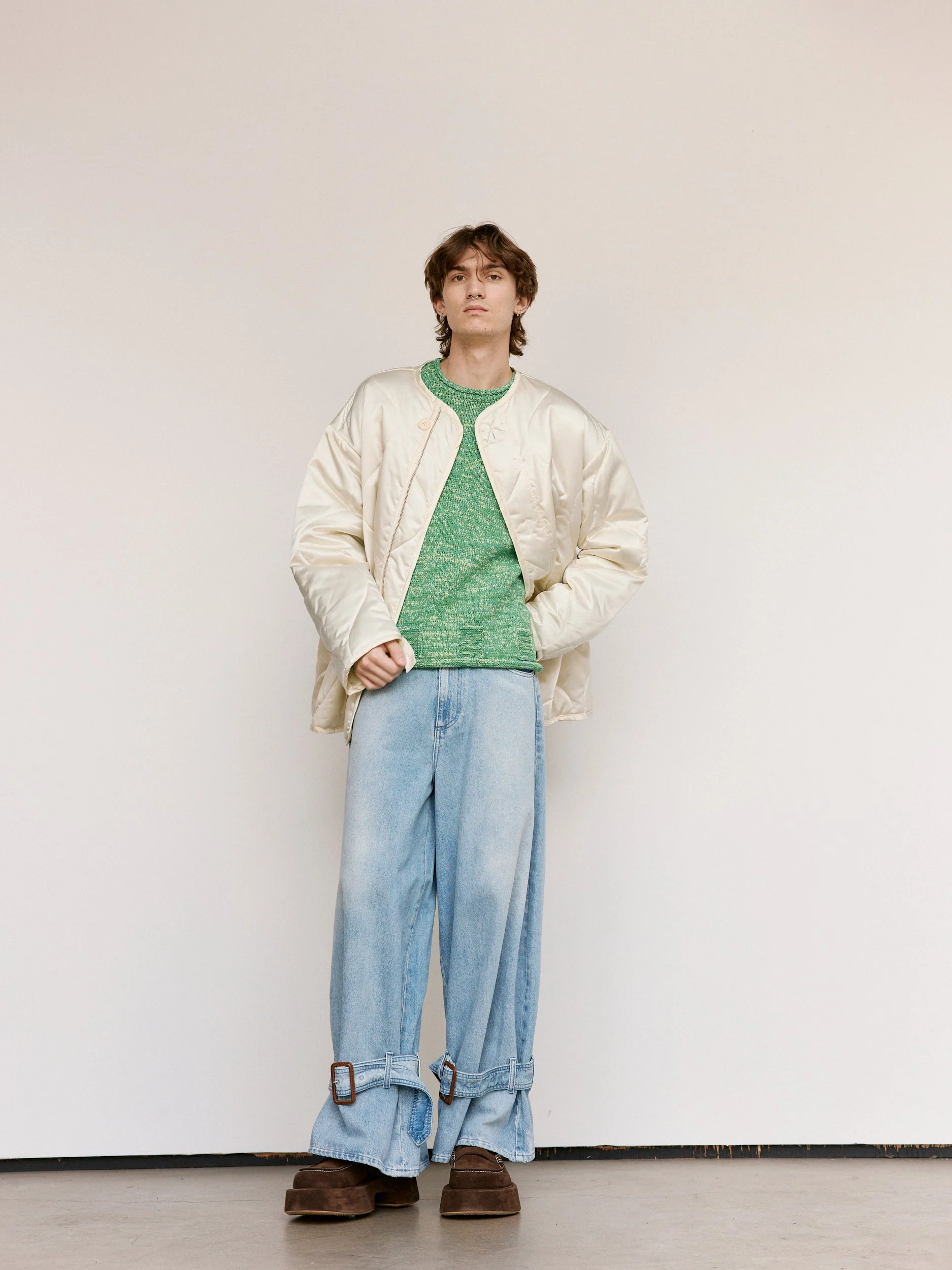 JW ANDERSON Ivory Nylon Oversized Quilted Jacket - Image 7