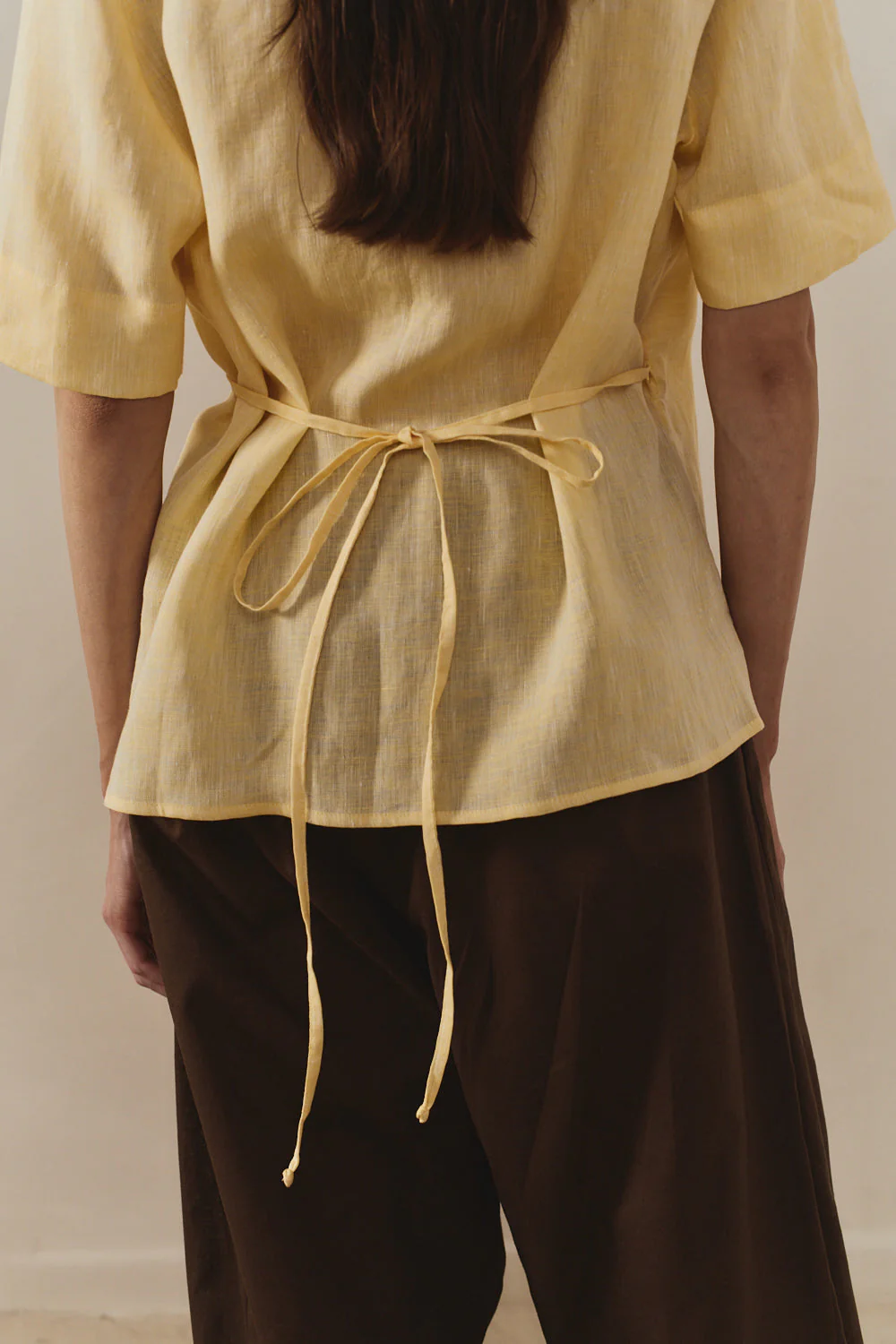 Datura Beurre Linen Wrap Top - Image 3