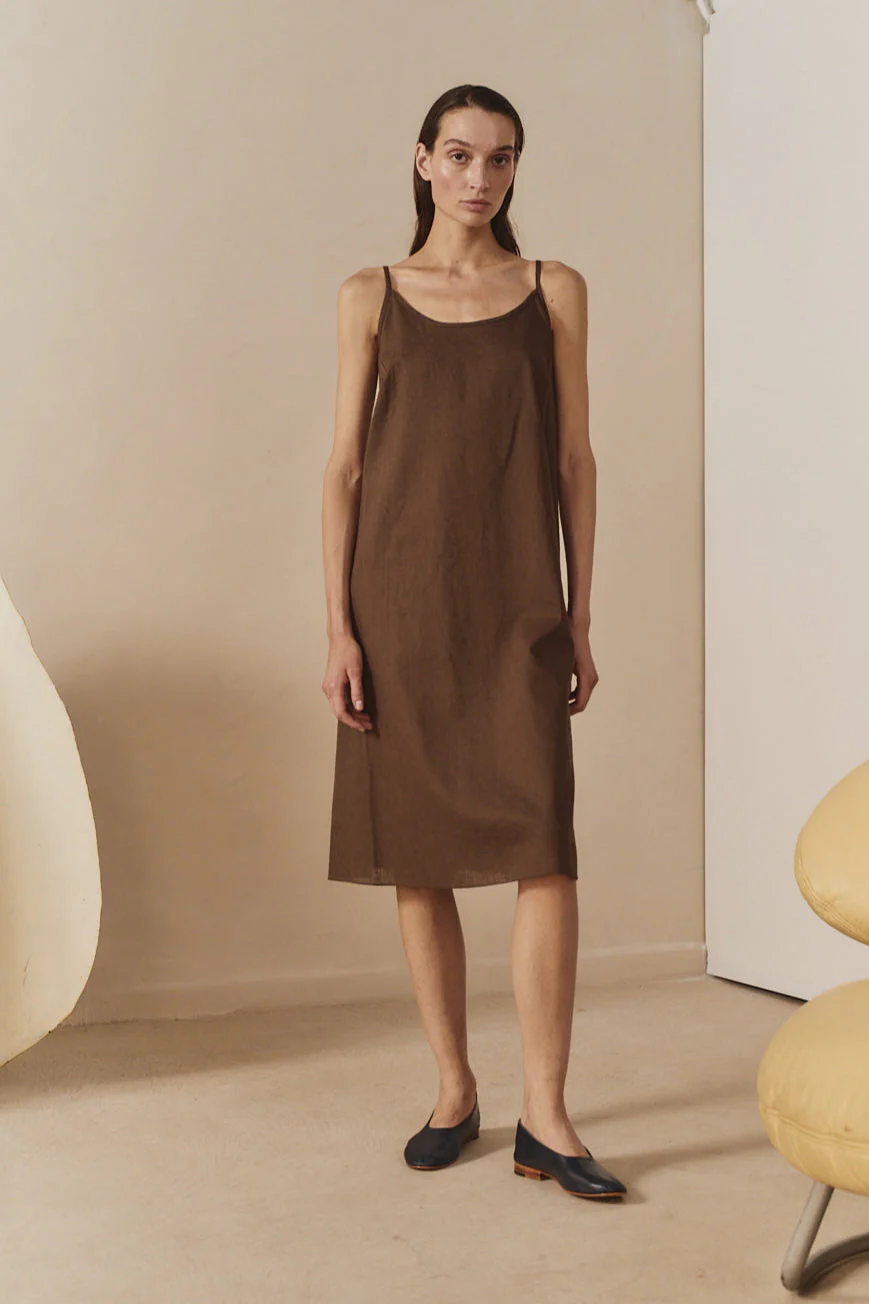 Datura Linen Midi Slip Dress - Image 2