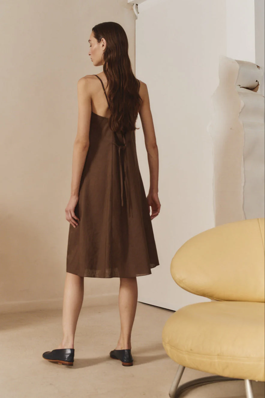 Datura Linen Midi Slip Dress - Image 3