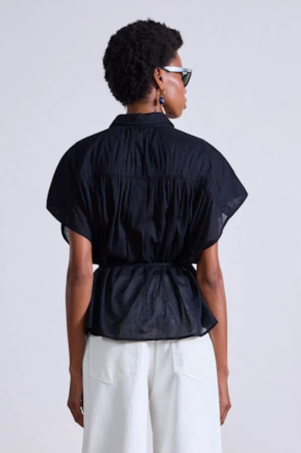 Apiece Apart Agni Floaty Blouse - Black - Image 2