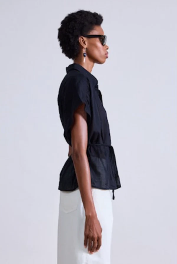 Apiece Apart Agni Floaty Blouse - Black - Image 3