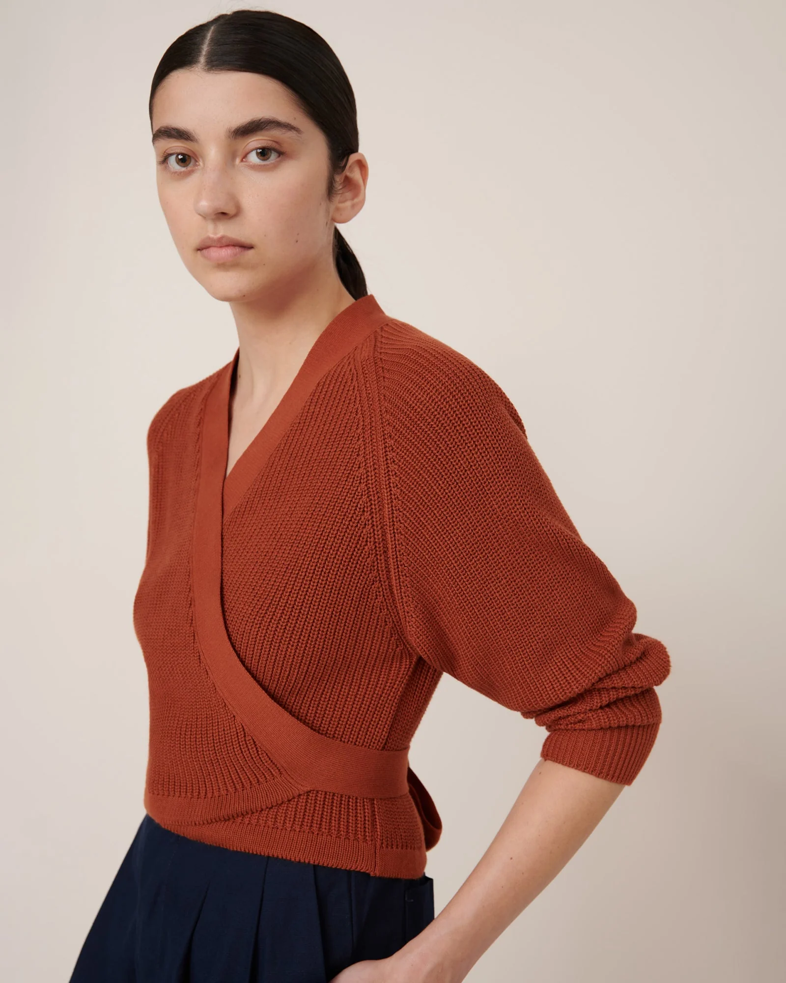 Kowtow Composure Cardigan - Clay Red - Image 2